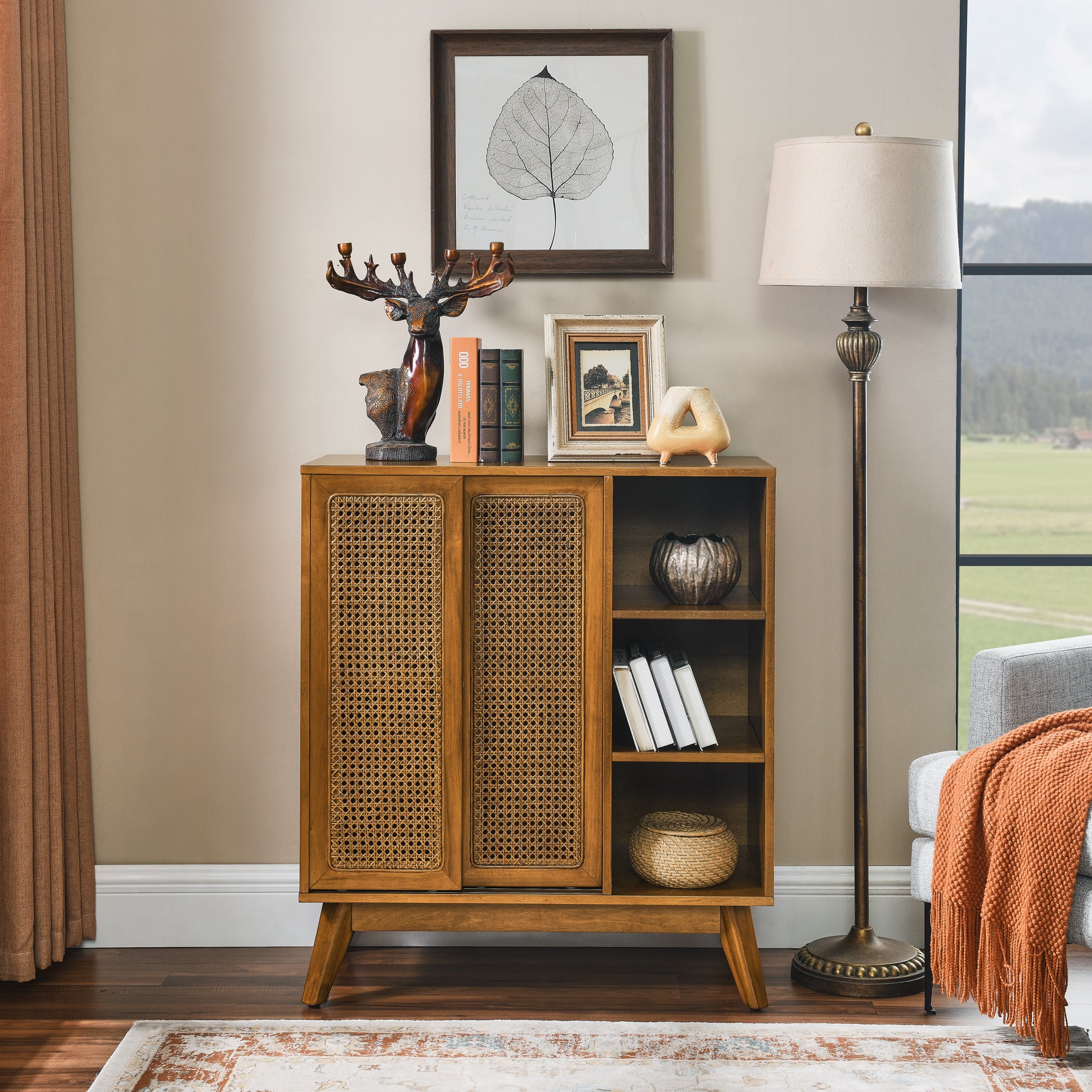 Mid-Century Rattan Sideboard: Stylish Storage
