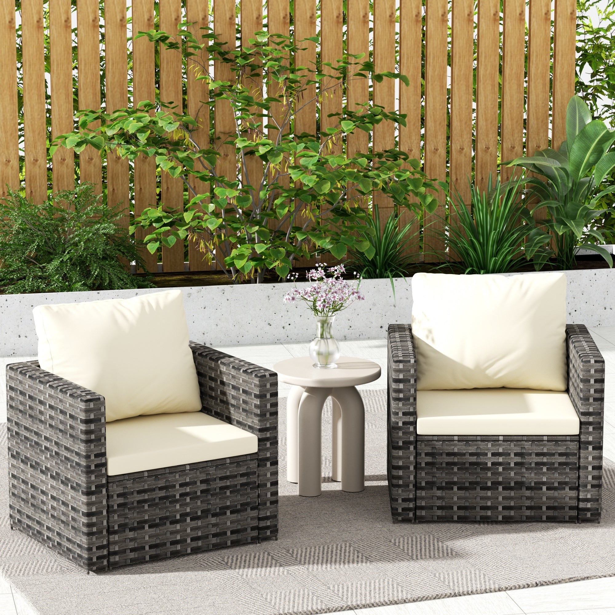 Outdoor Patio Furniture Sets: Rattan Wicker Sofa Seating (360 LBS)