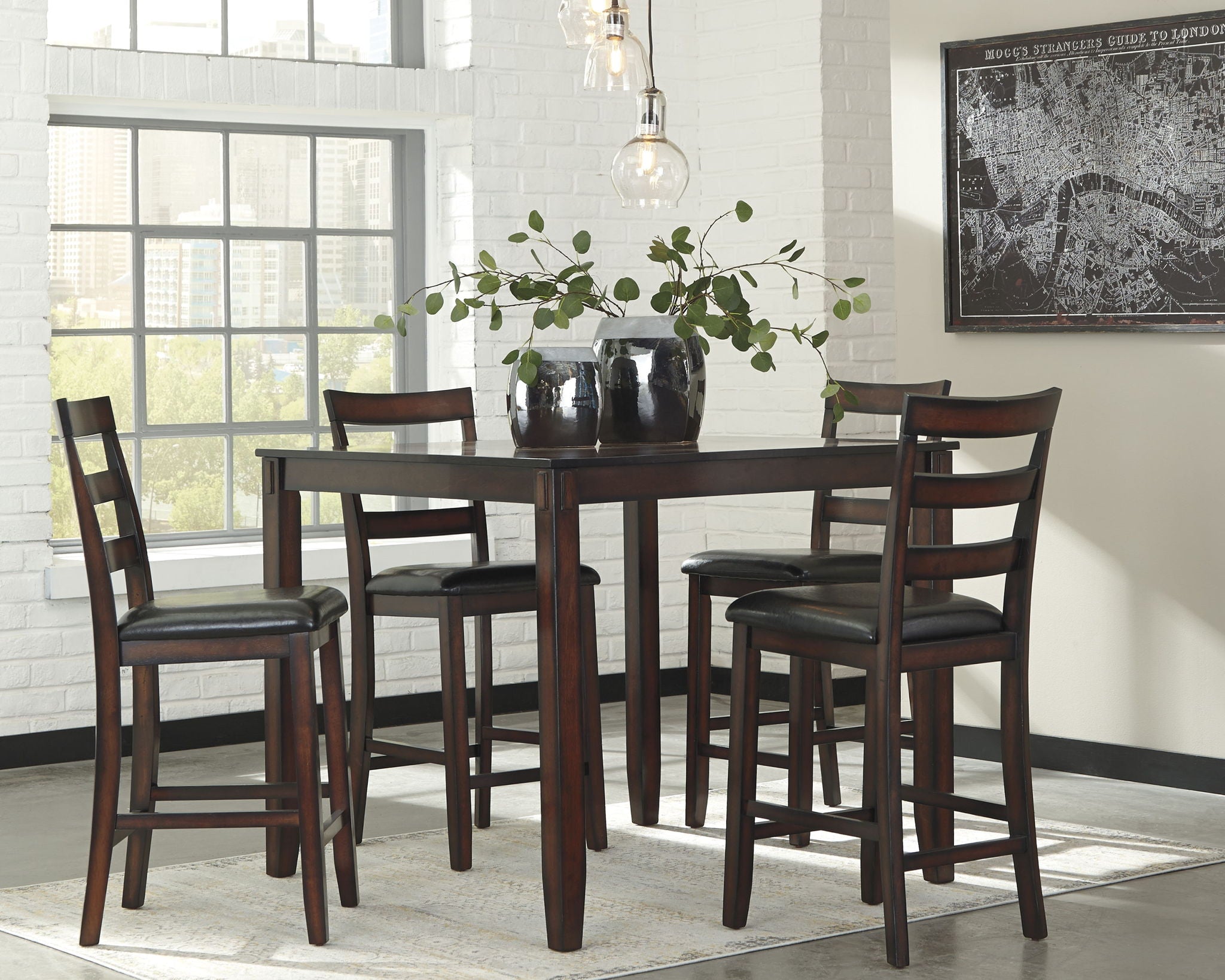 Coviar - DRM Counter Table Set (Set of 5) - Brown