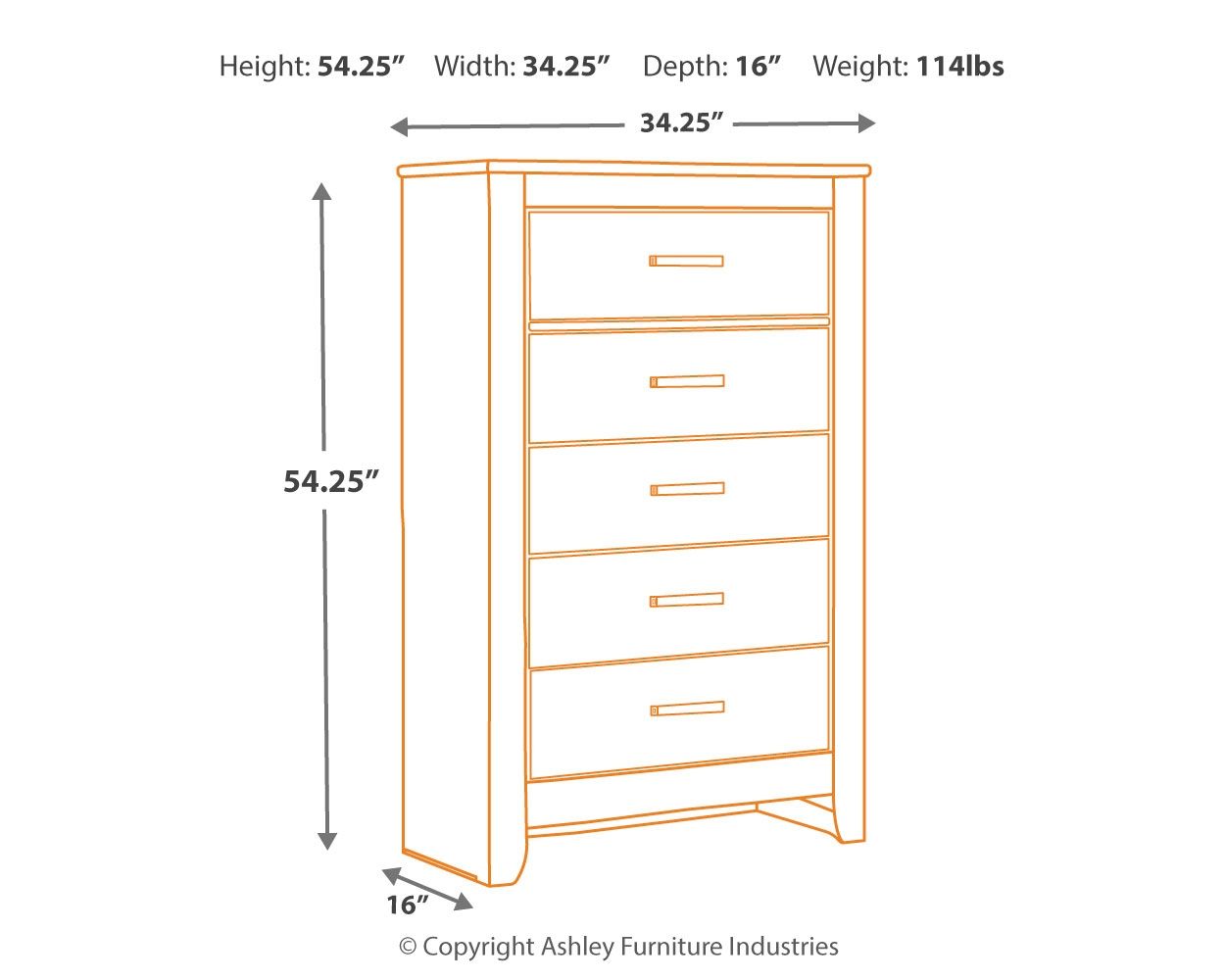 Brinxton - Five Drawer Chest - Charcoal