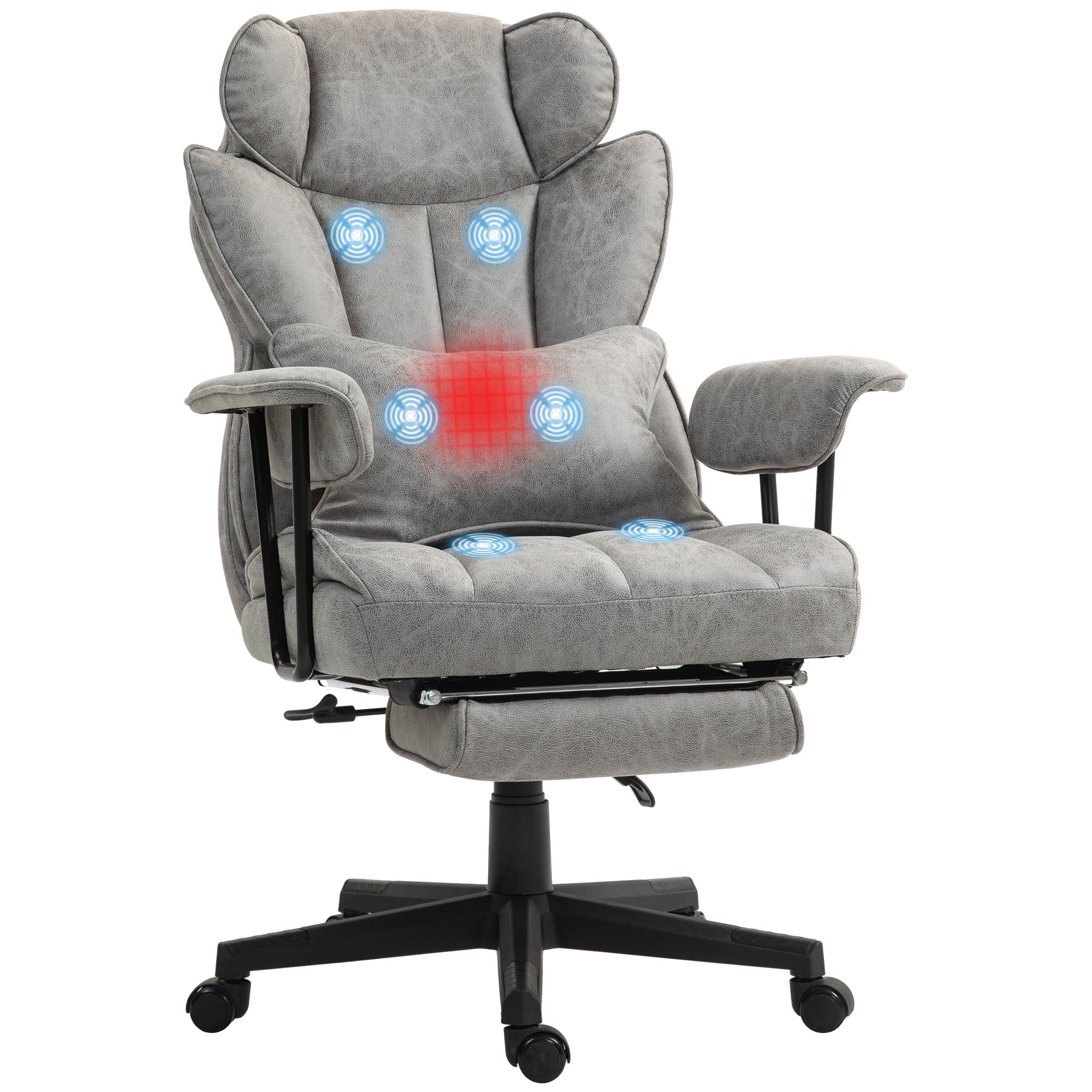 Massage Office Chair, Heated, 400lbs Capacity, Gray