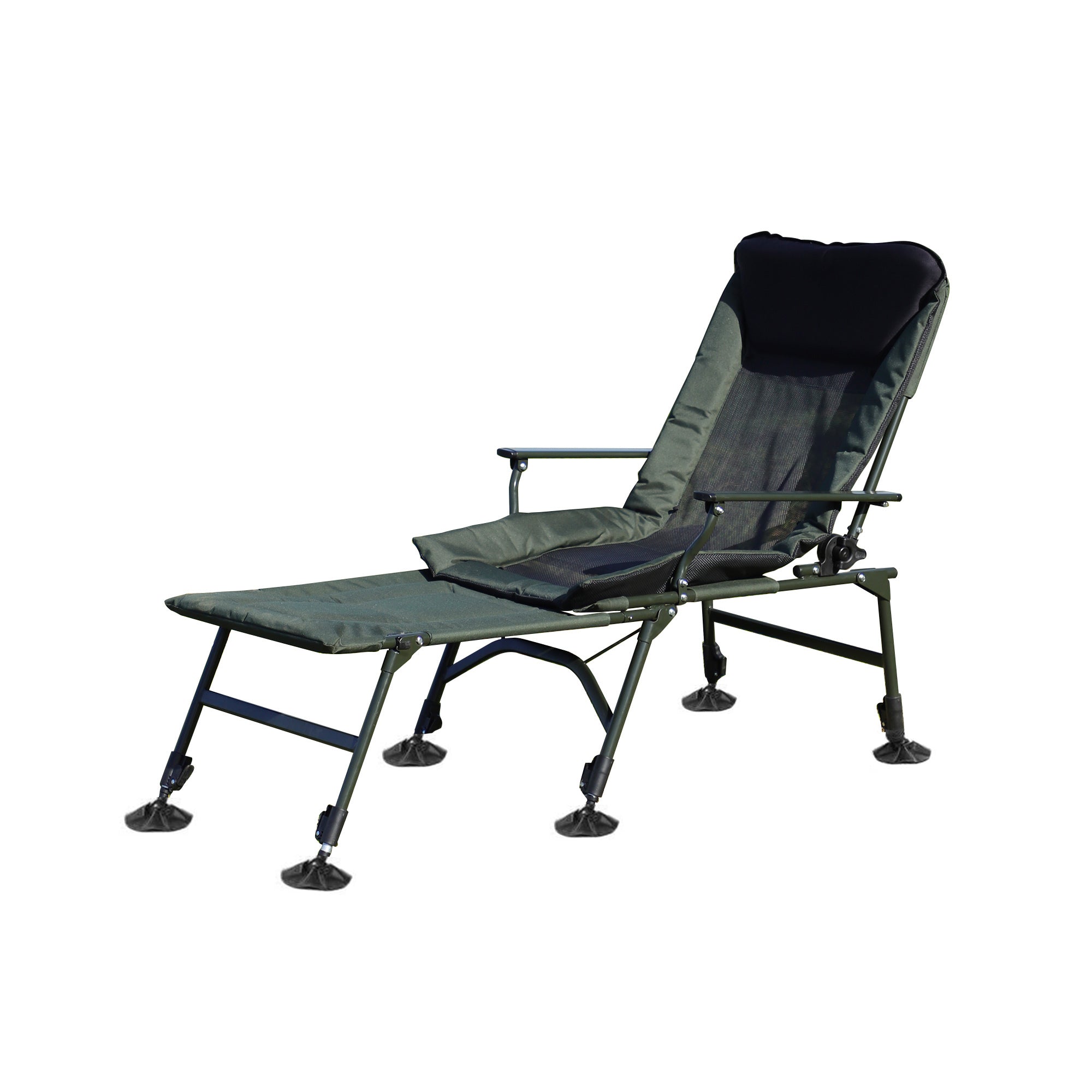 Portable Camping Lounge Chair with Footrest & Reclining Backrest