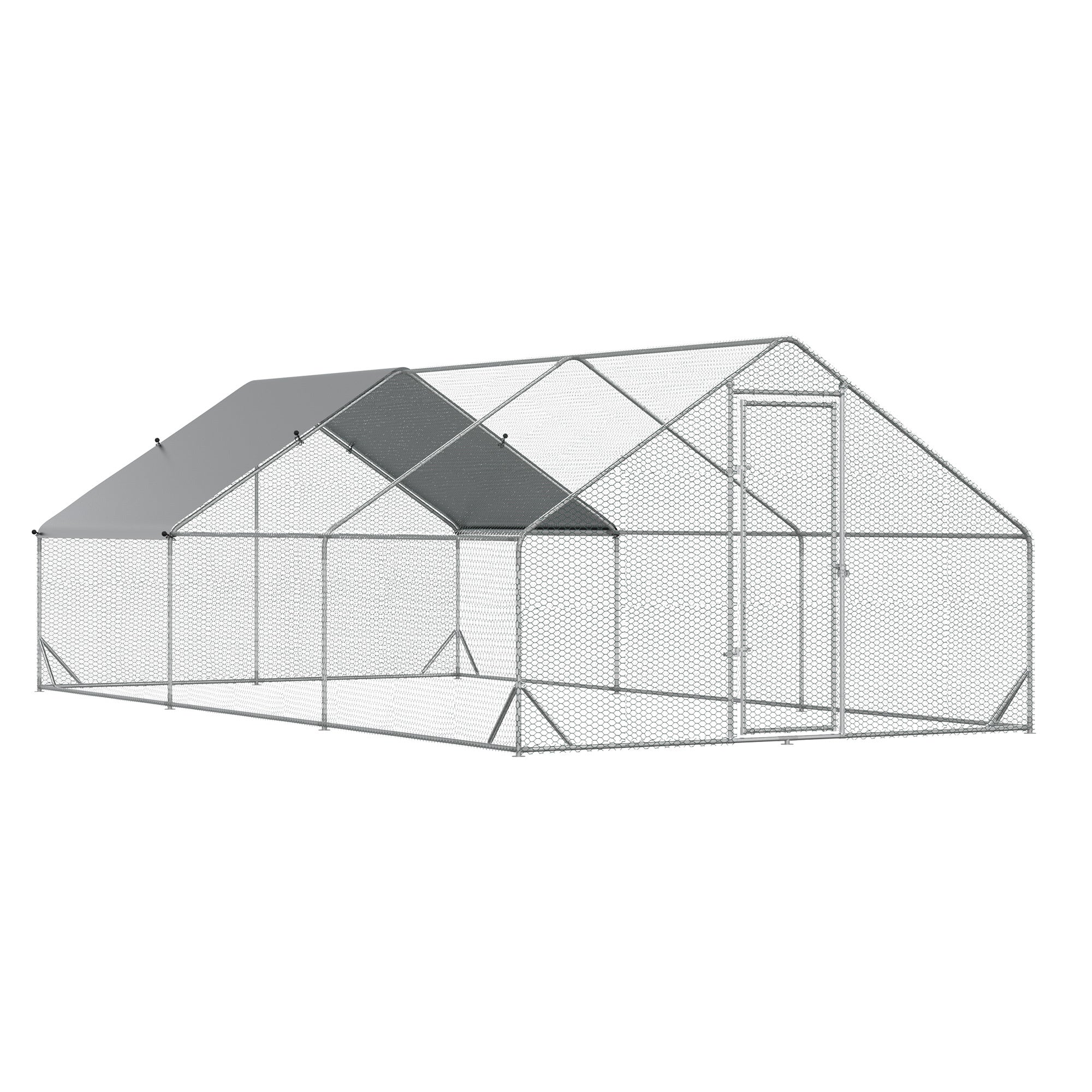 Large Metal Chicken Coop with Run & Cover