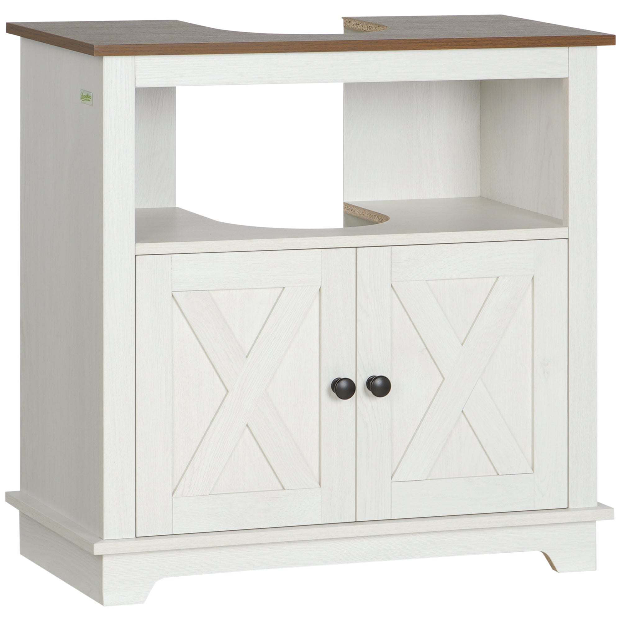Farmhouse Bathroom Cabinet: Double Door Storage