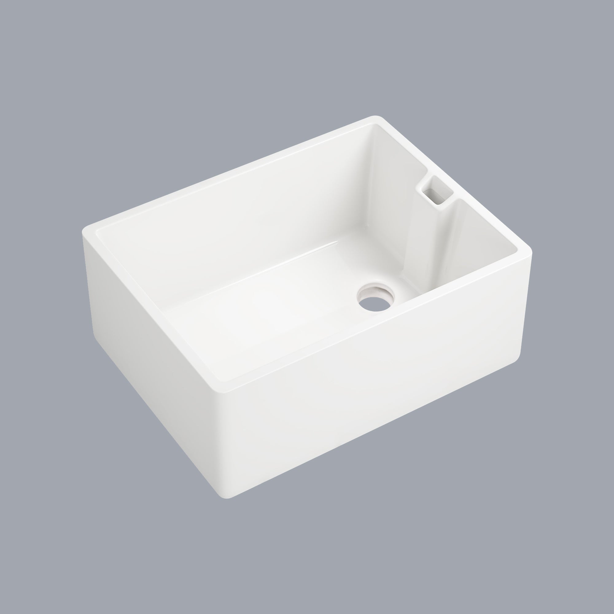 White Ceramic Kitchen Sink: 23.6"L x 18"W