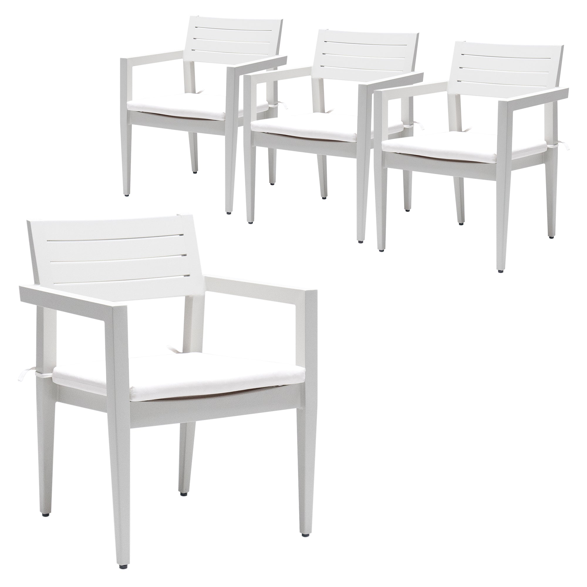 Outdoor Patio Dining Chairs 4-PC Set with Sunbrella Cushions, Gray