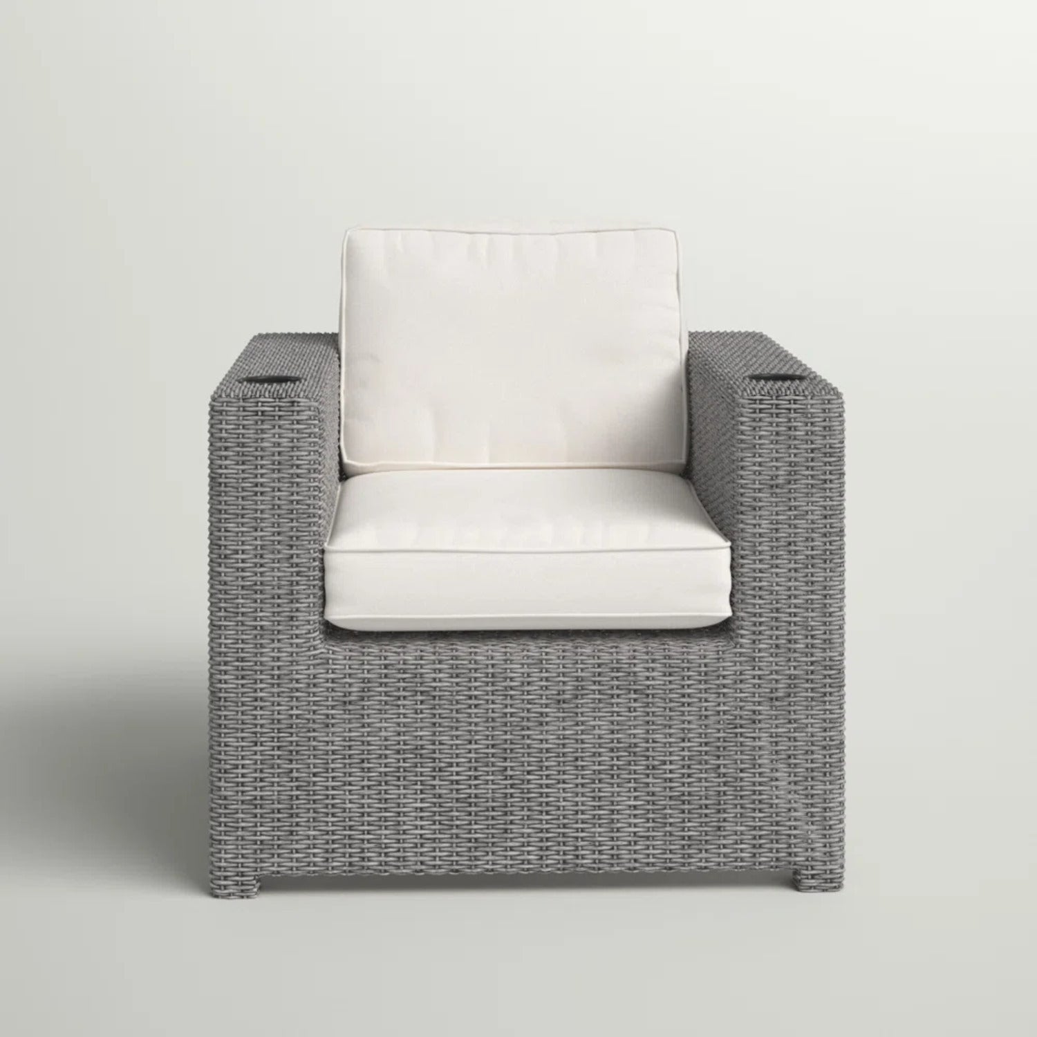 Elegant Grey Wicker Patio Recliner Chair w/ Cushions, Weather-Resistant