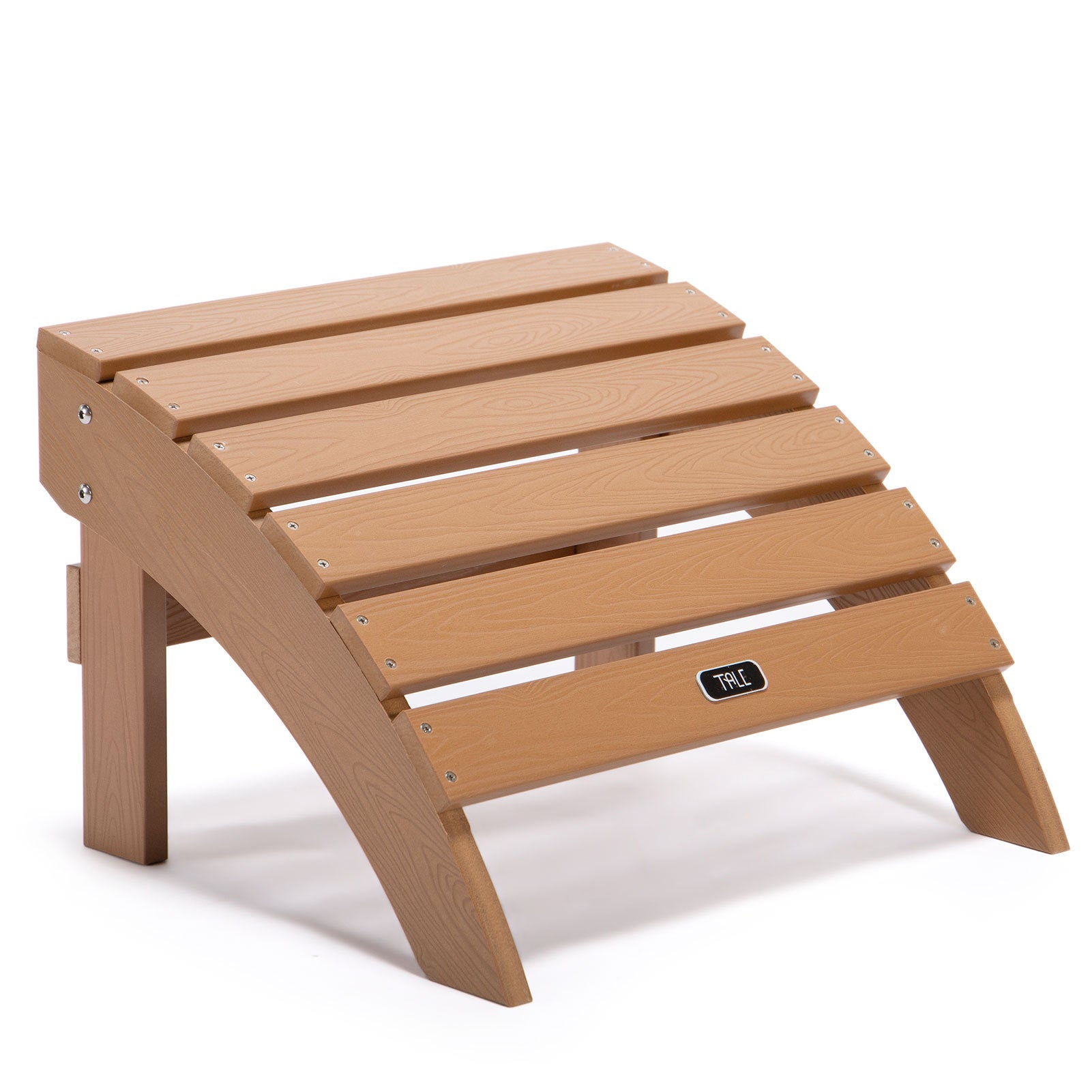 TALE Adirondack Ottoman Footstool: All-Weather Plastic Wood Outdoor Brown