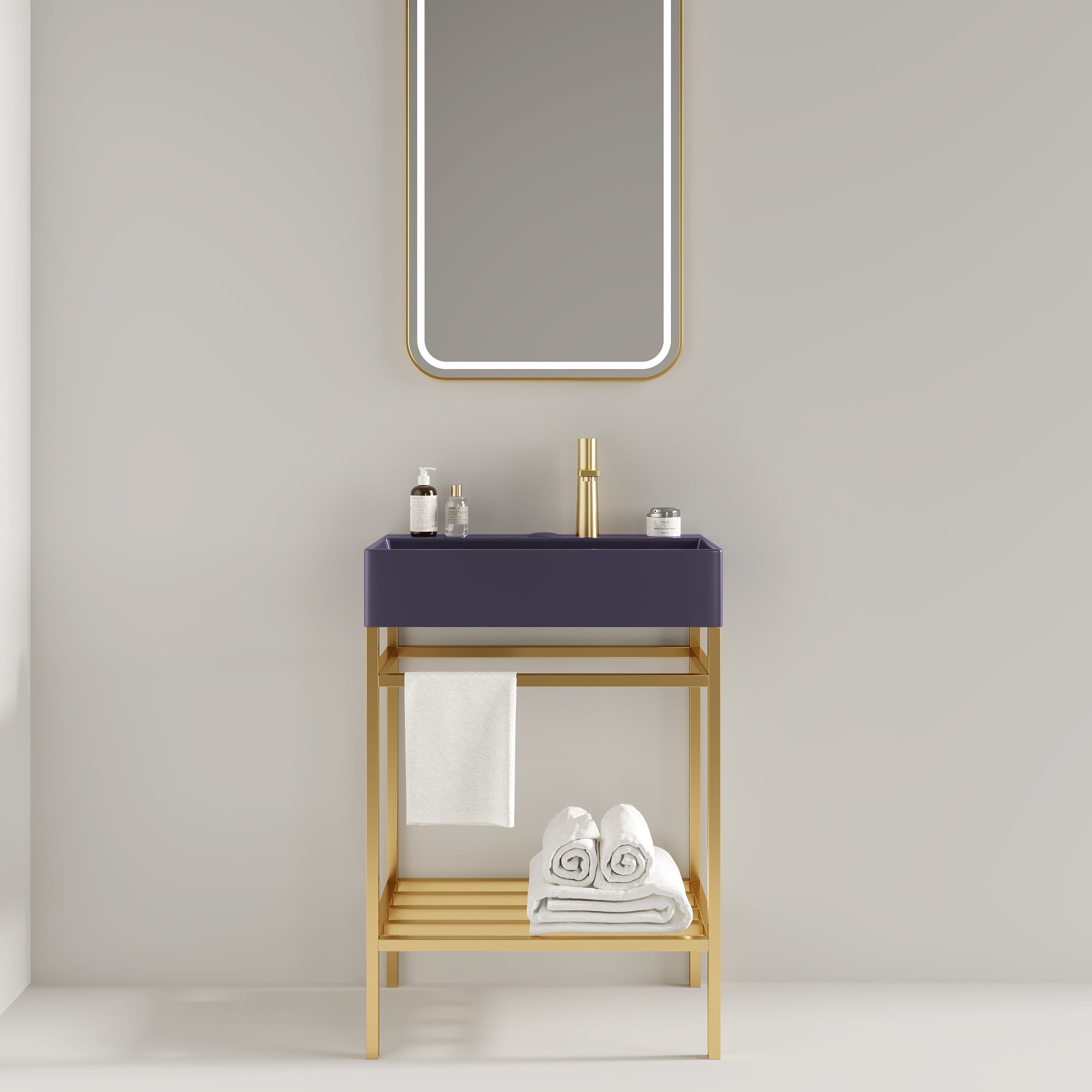 LOFI Purple Vanity: 24" Ceramic Console Sink