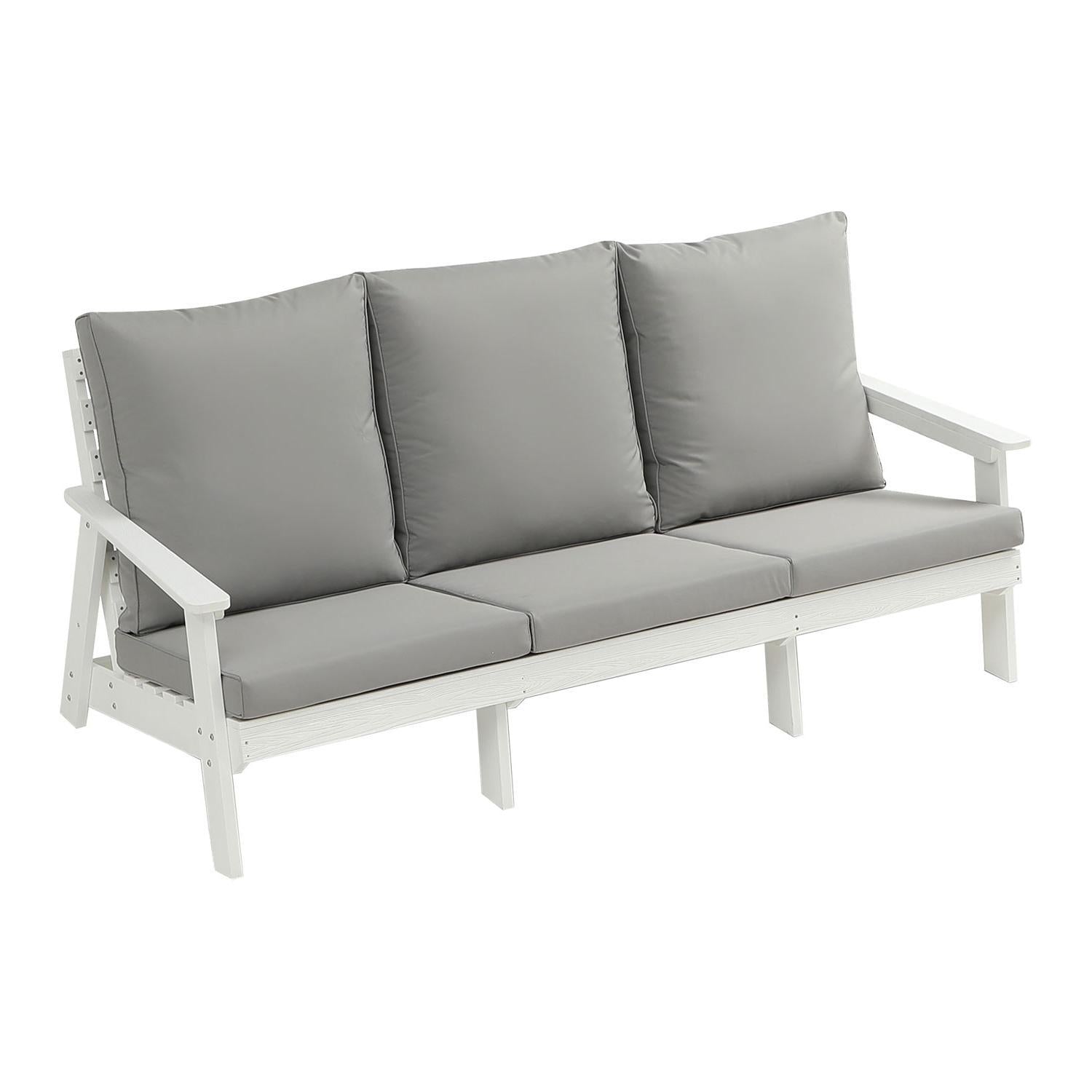 HIPS 3 Seater Outdoor Garden Sofa with Cushions, Wood Grain
