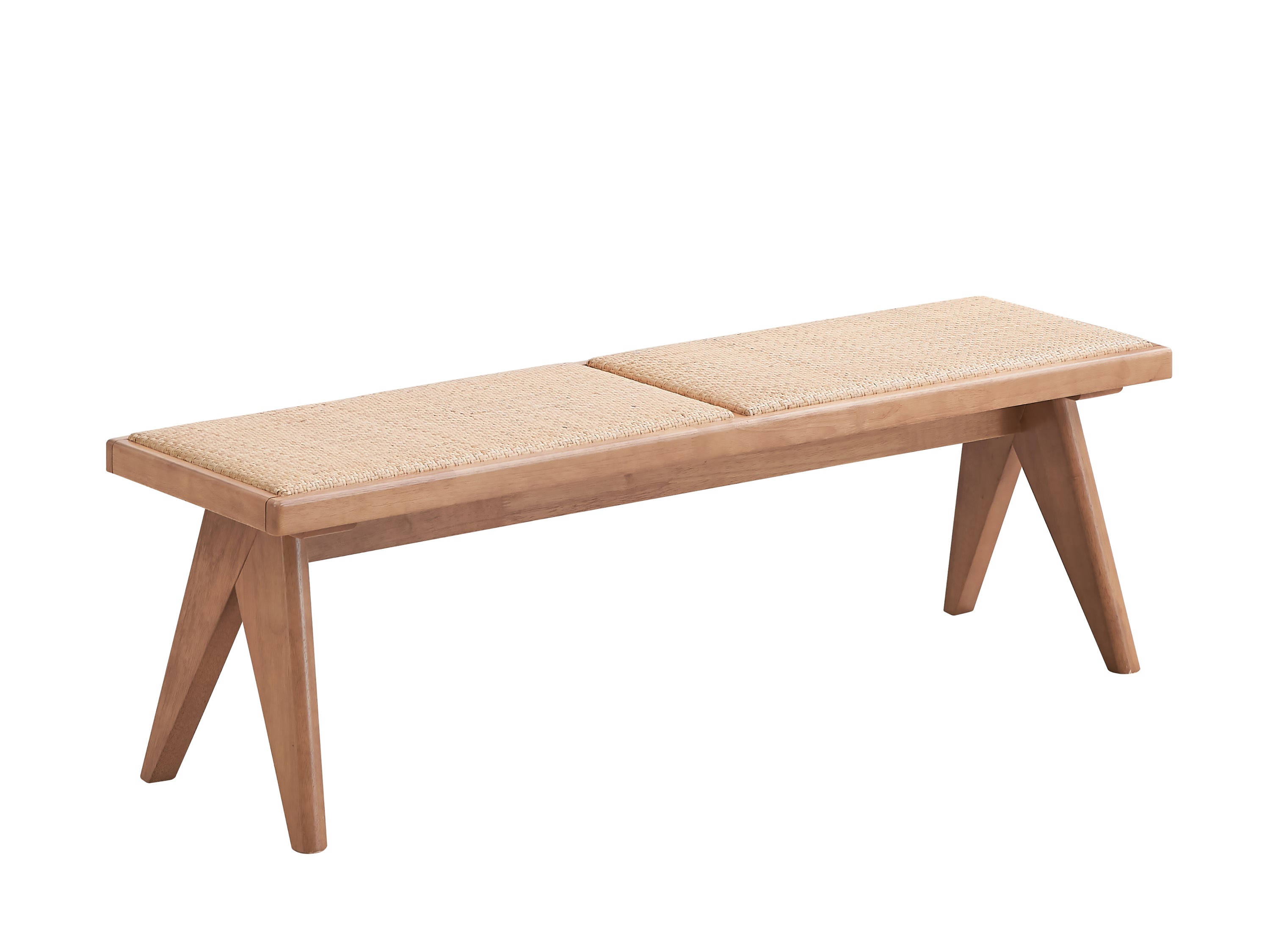 Velentina Rattan Bench: Stylish Natural Finish Seating