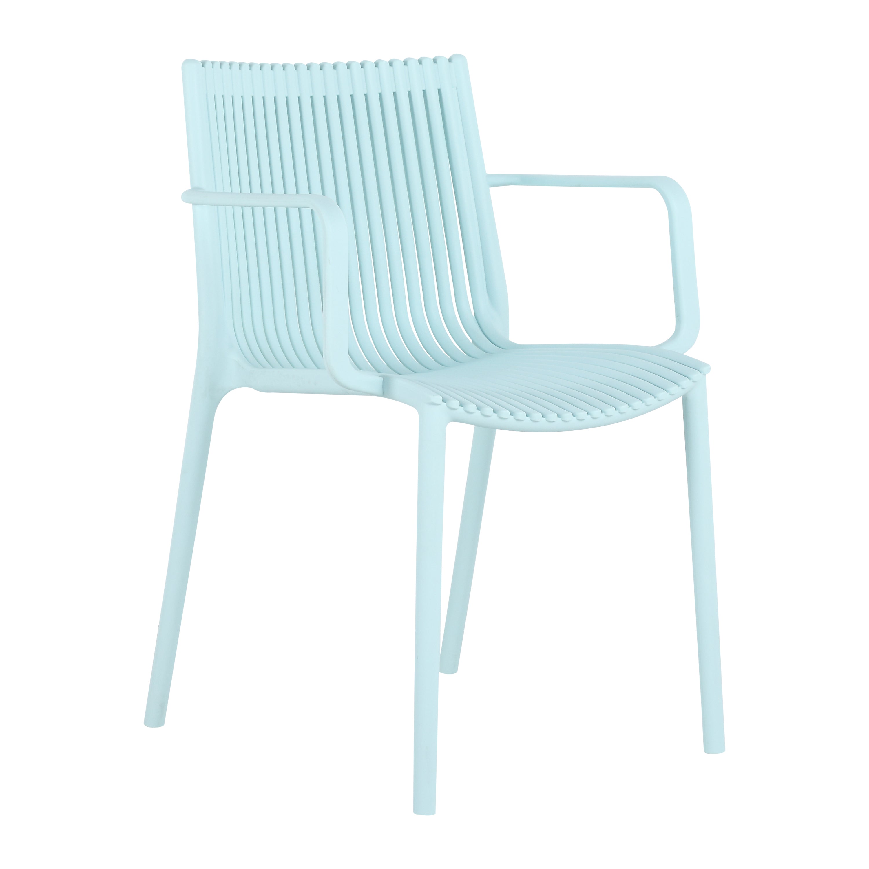 4-Pc Stackable All-Weather Light Blue Polypropylene Chairs
