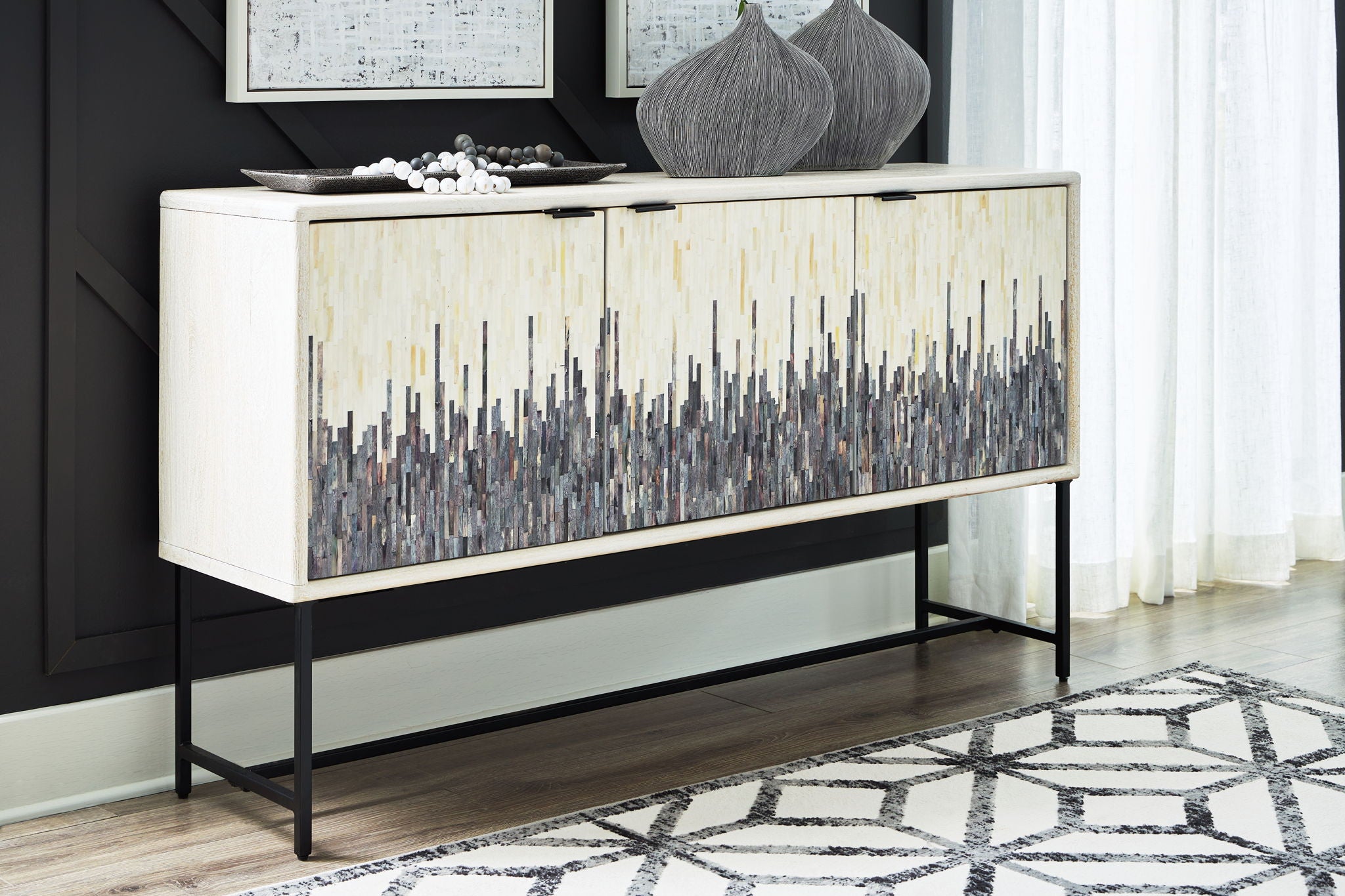 Freyton - Accent Cabinet - White / Gray