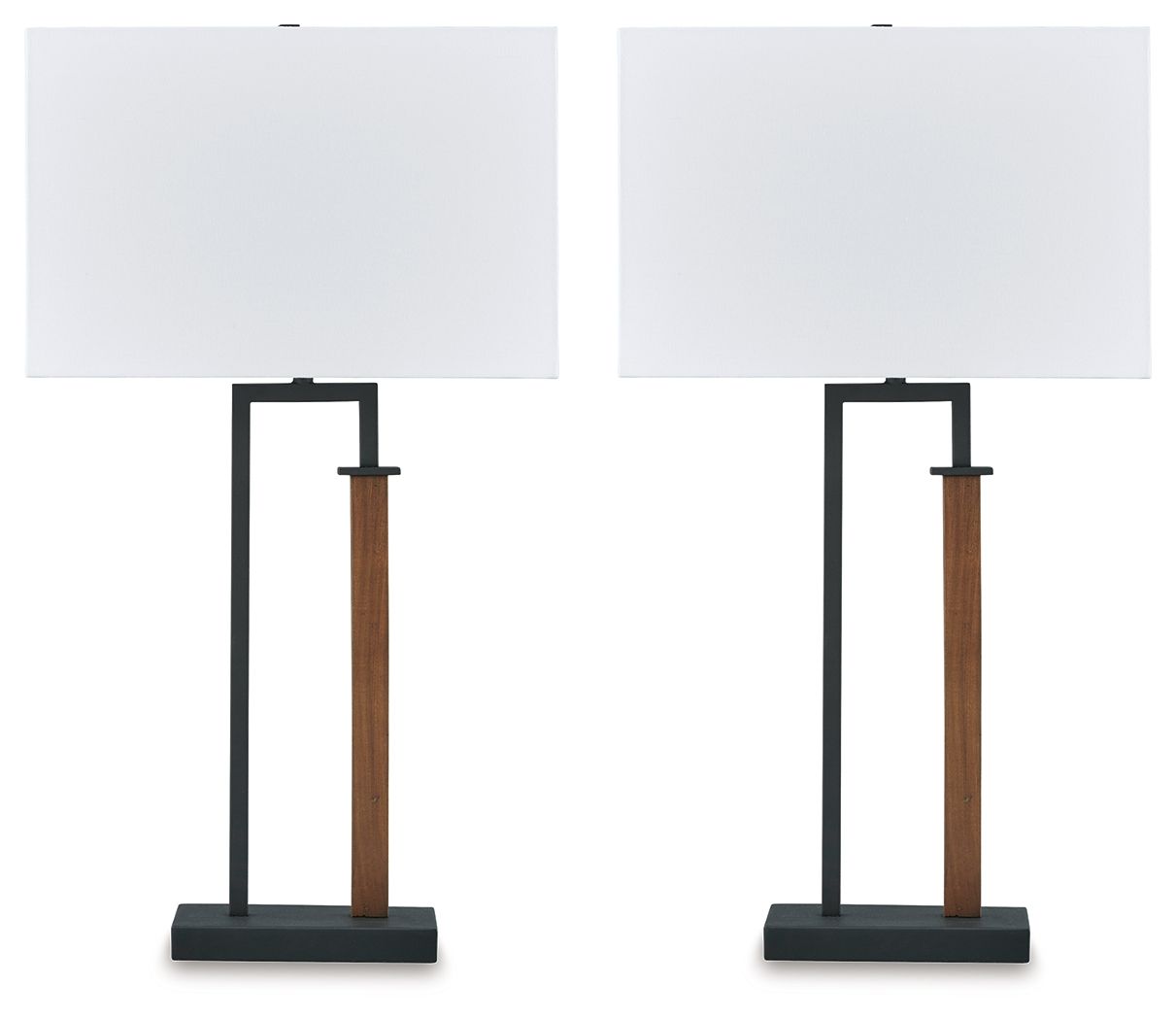 Voslen - Metal Table Lamp (Set of 2) - Black / Brown