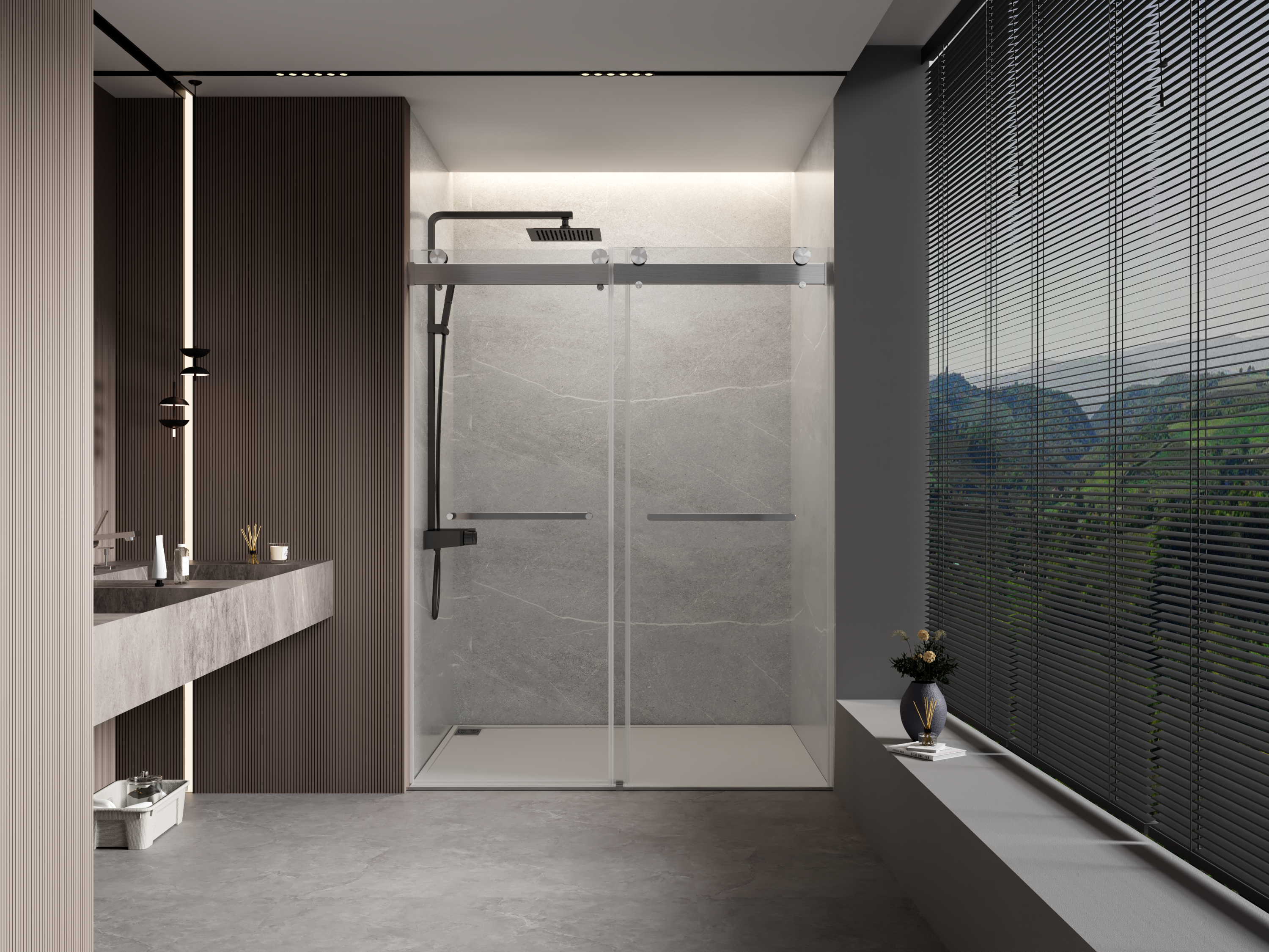 Frameless Shower Door 60x76", Soft Close, 3/8" Glass