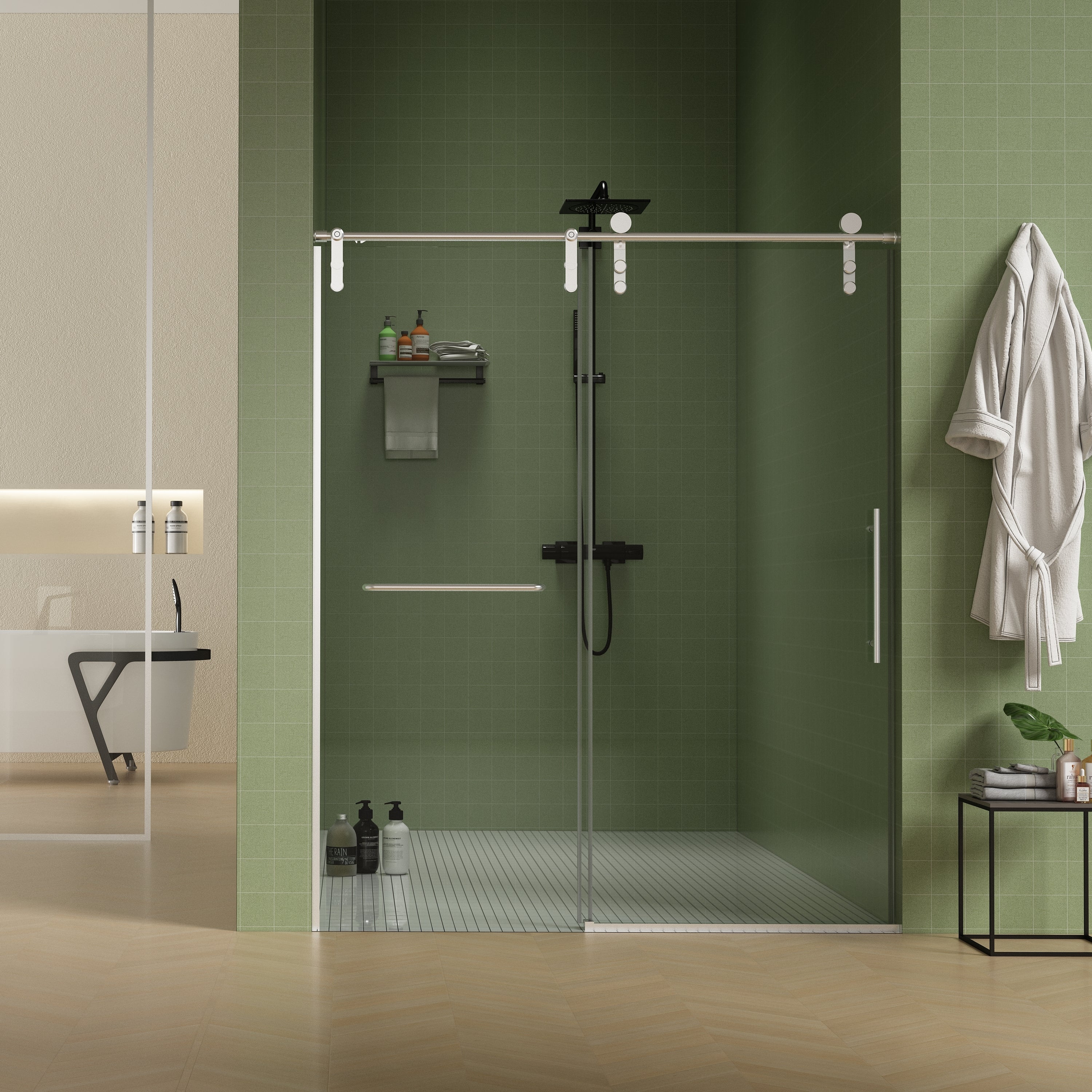 Frameless Shower Door 56-60"W x 76"H