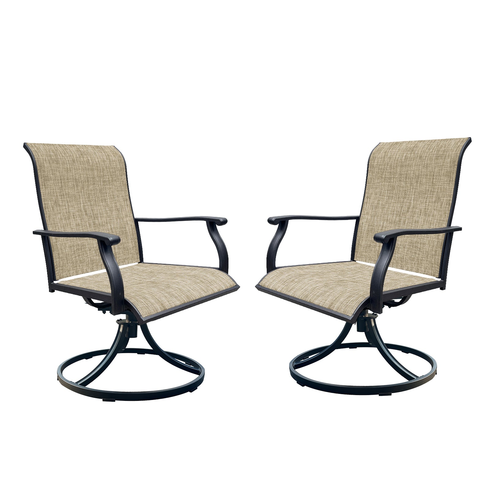 Outdoor Swivel Dining Chairs (Set of 2) - Breathable Textilene Patio
