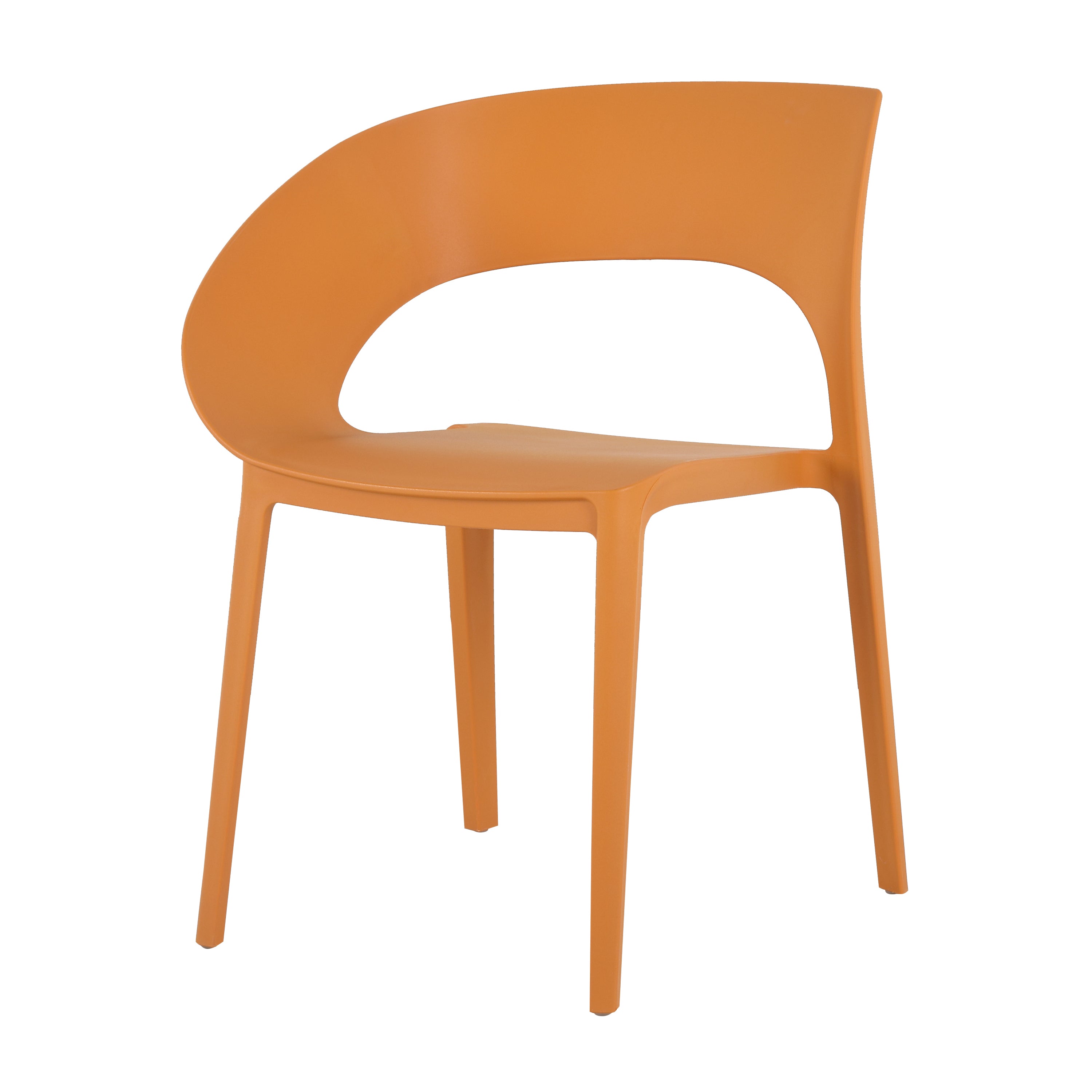 Durable One-Piece Polypropylene Outdoor Chair | Tropical Orange UV-Waterproof