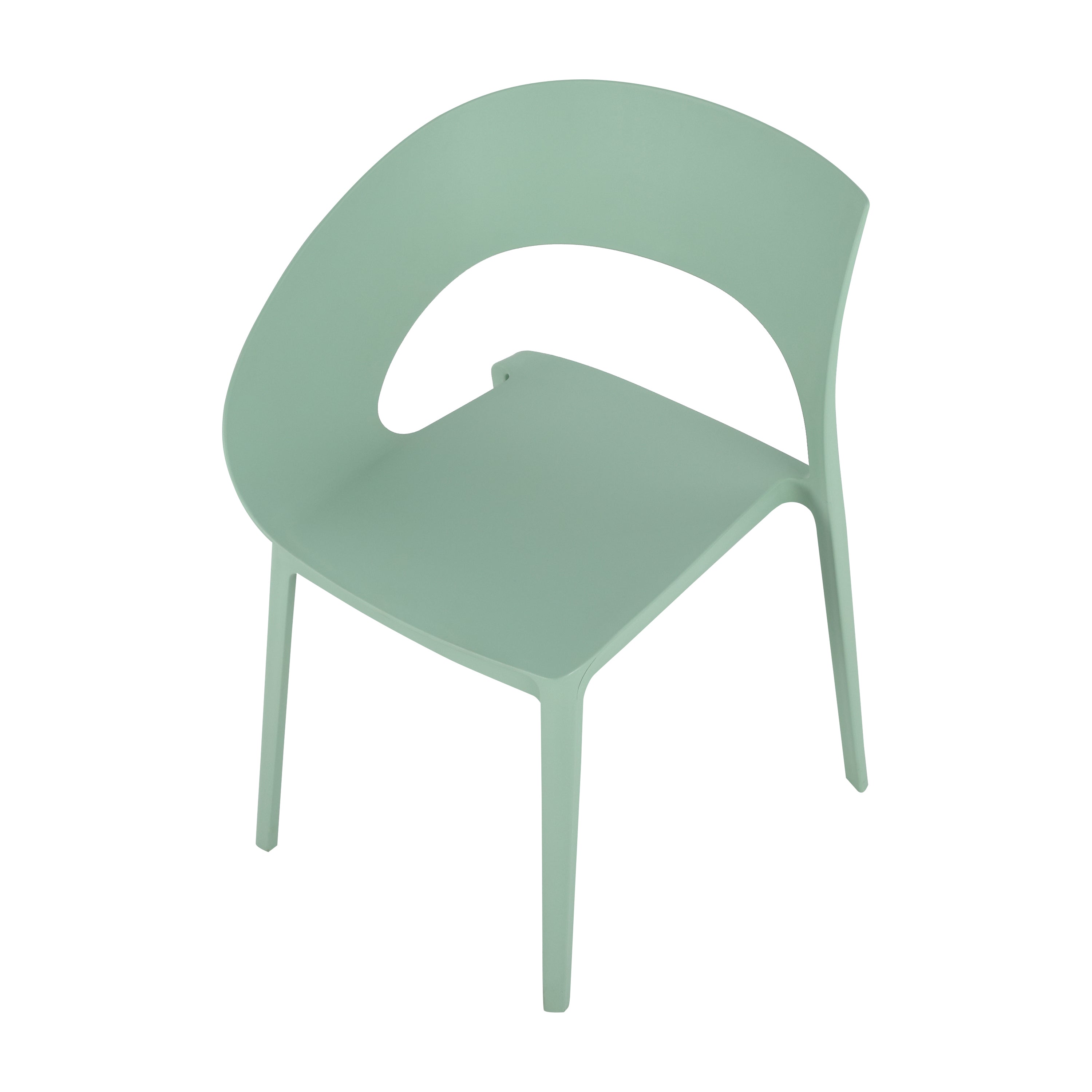 Haze Green Polypropylene Outdoor Chair - UV & Waterproof Single Piece