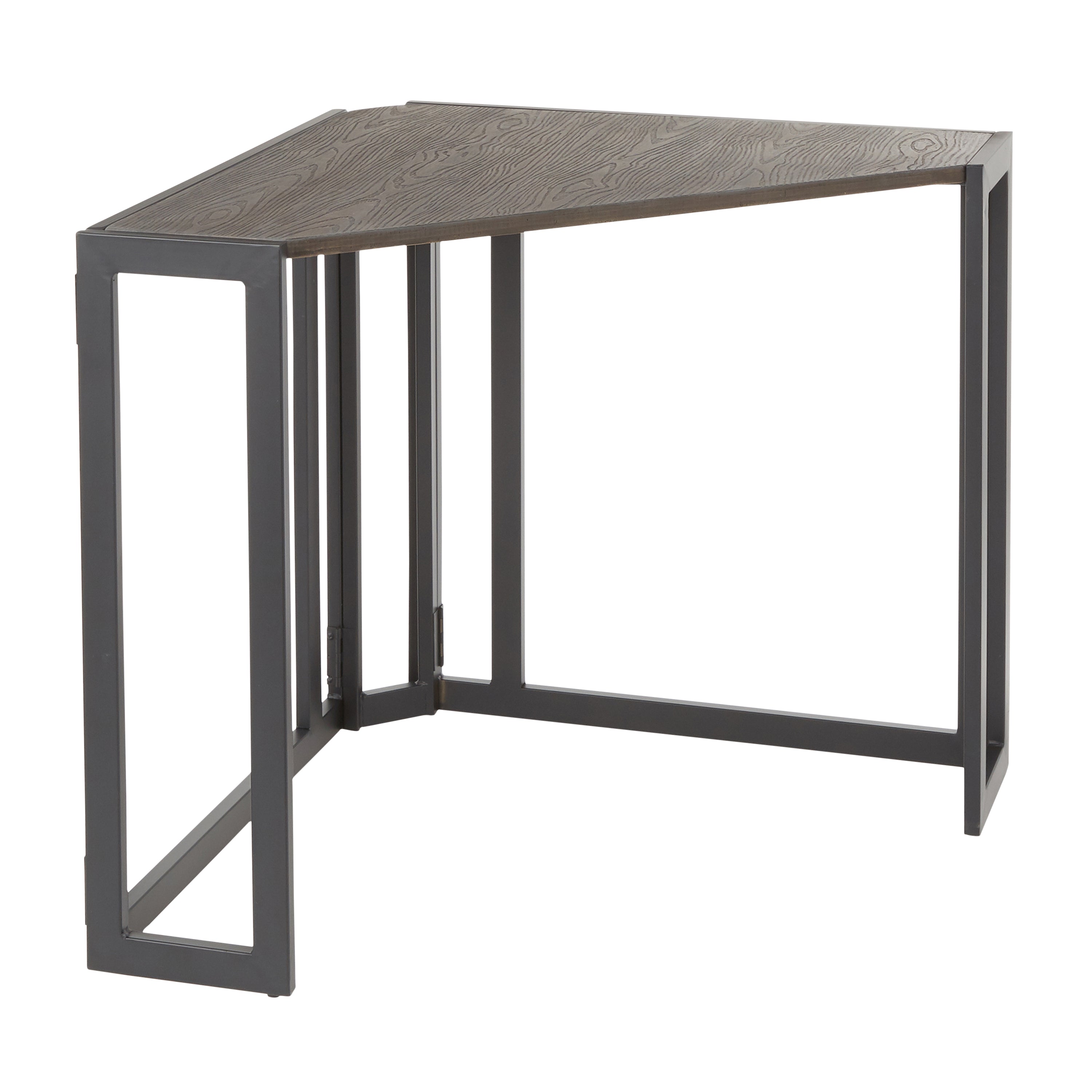 Roman Corner Desk | Black Metal & Espresso Bamboo | LumiSource