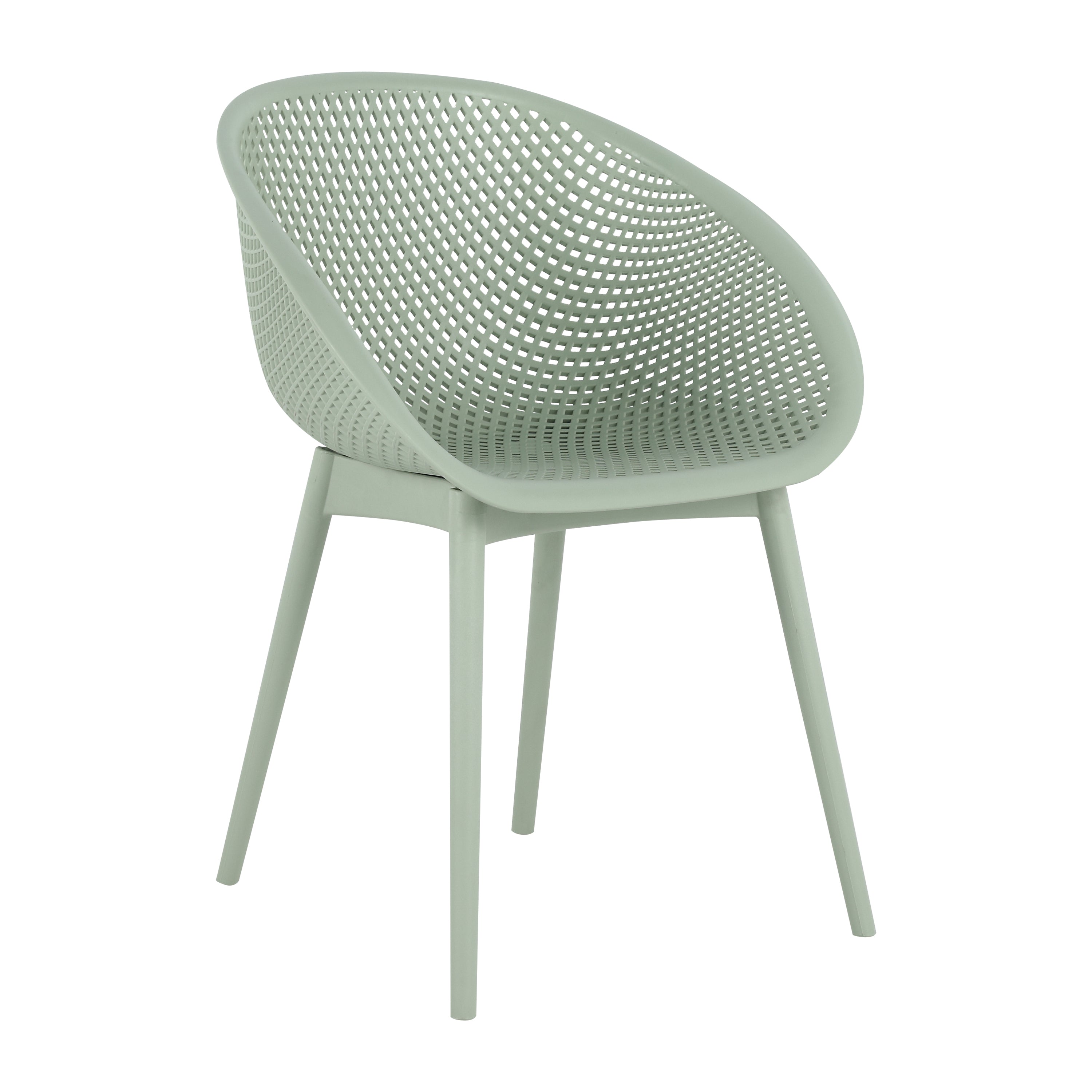 Light Green Durable Two-Piece Single Mesh Chair, Polypropylene