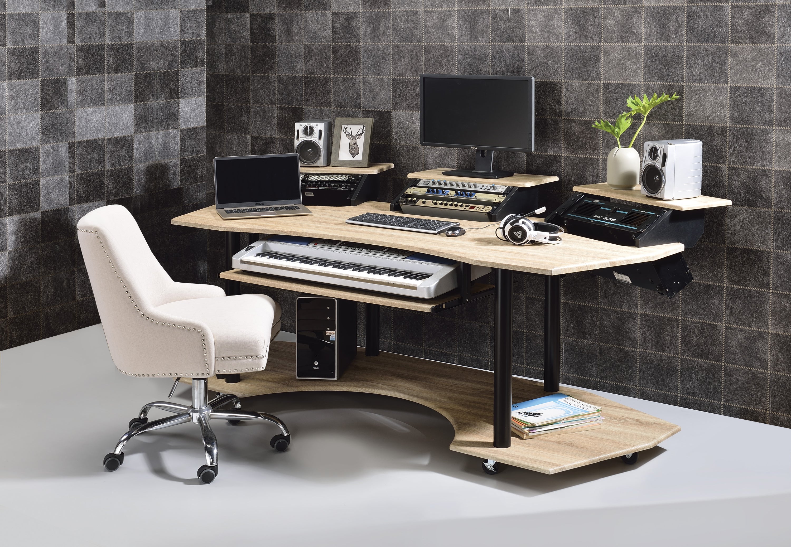 83" Eleazar Natural Oak Studio Desk