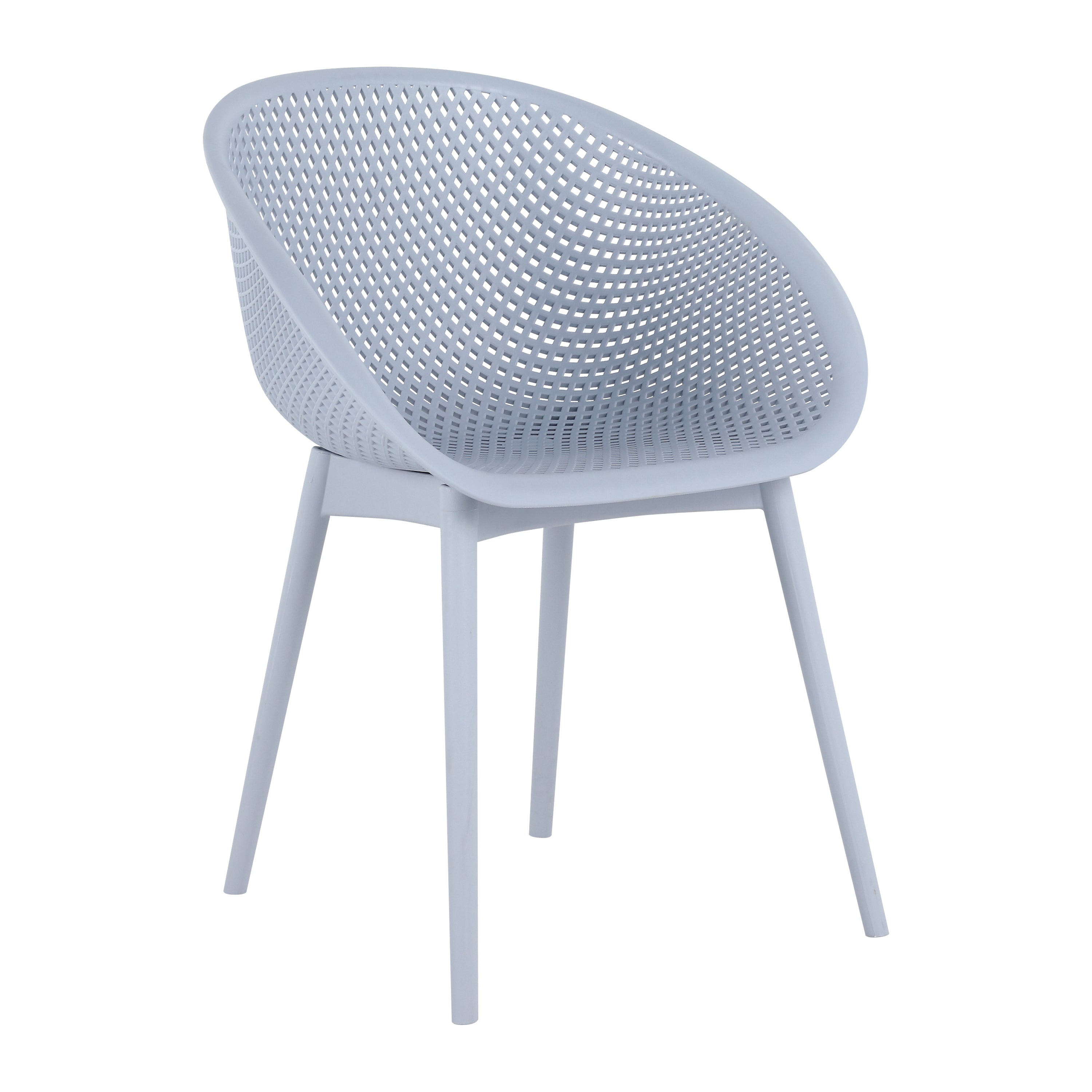 Light Baby Blue Durable Two-Piece Mesh Hollow-out Chair Polypropylene