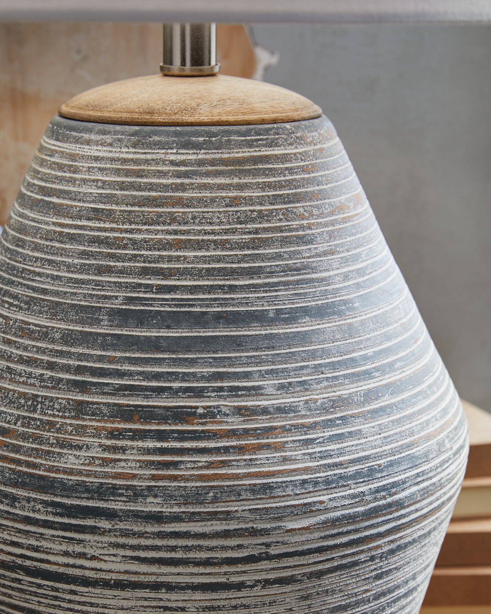 Lawrock - Terracotta Table Lamp - Antique Blue