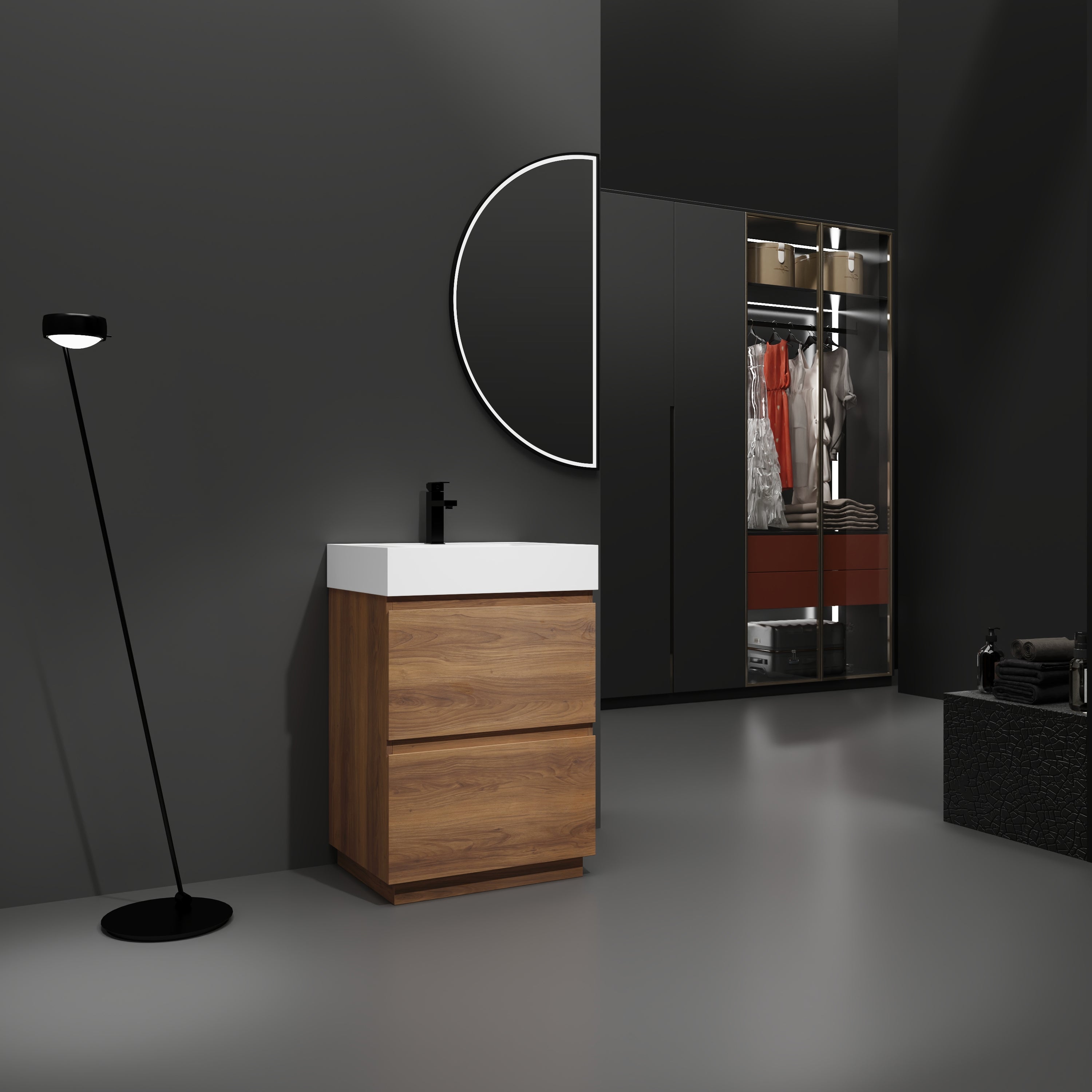 Modern 24" Bathroom Vanity w/ Single Sink