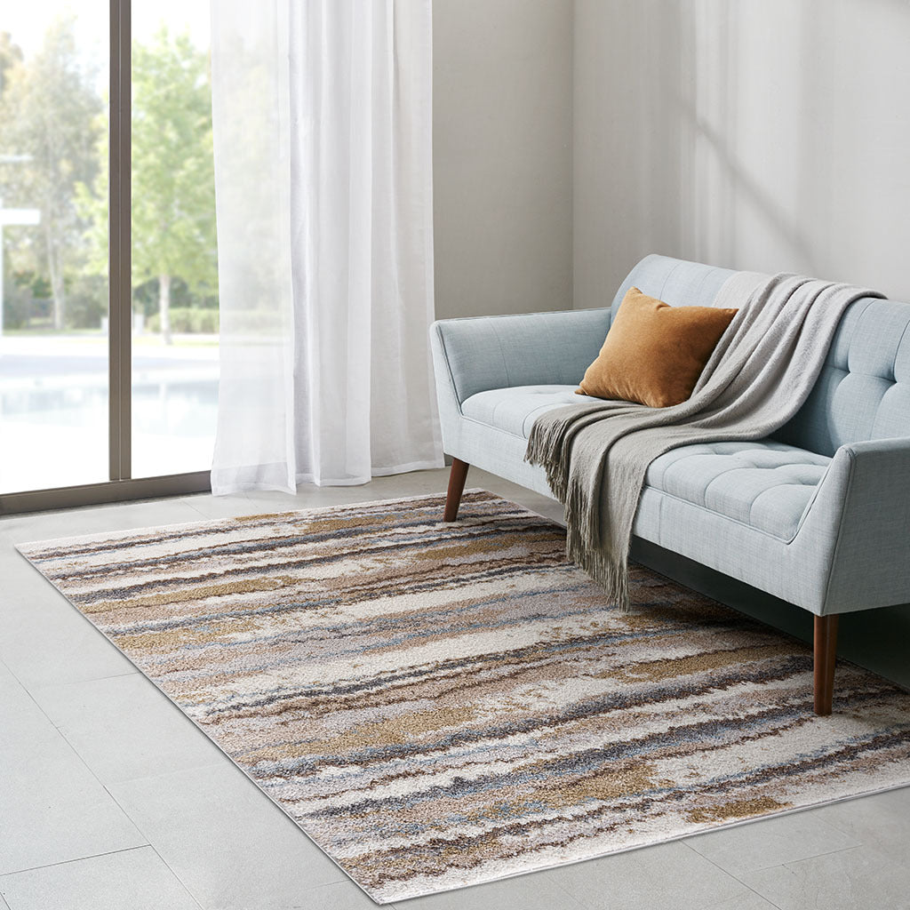 Watercolor Abstract Stripe Rug