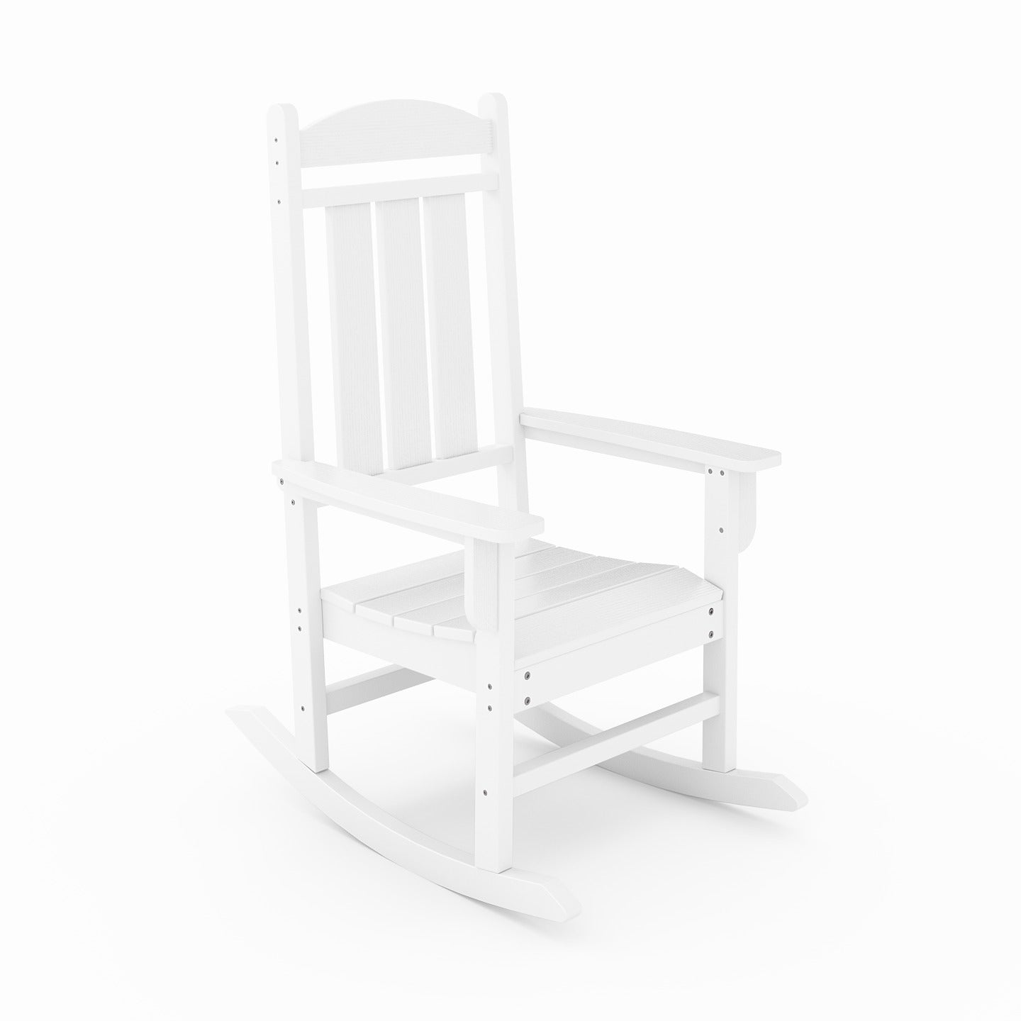 White Traditional Porch Rocker: HDPE Poly Lumber Patio & Garden Comfort