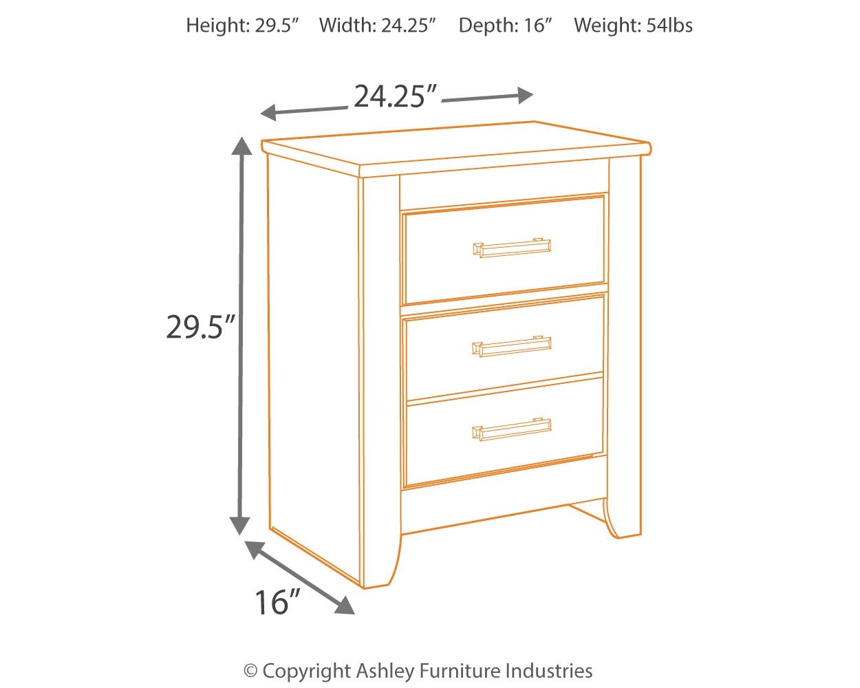 Brinxton - Two Drawer Night Stand - Charcoal