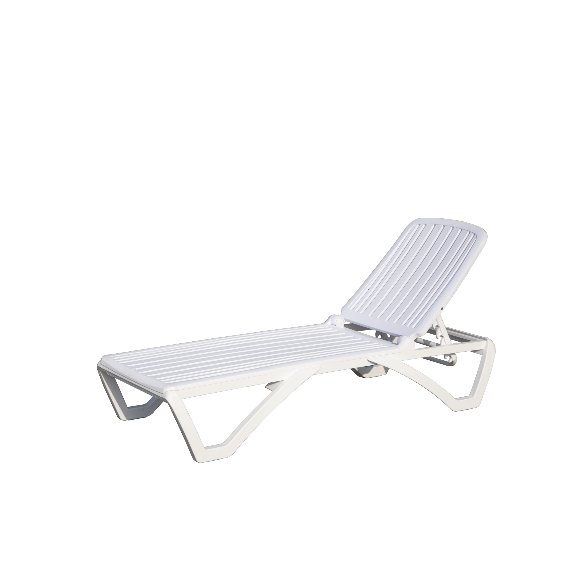White Outdoor/In-Pool Chaise Lounge - Adjustable Pool Recliner