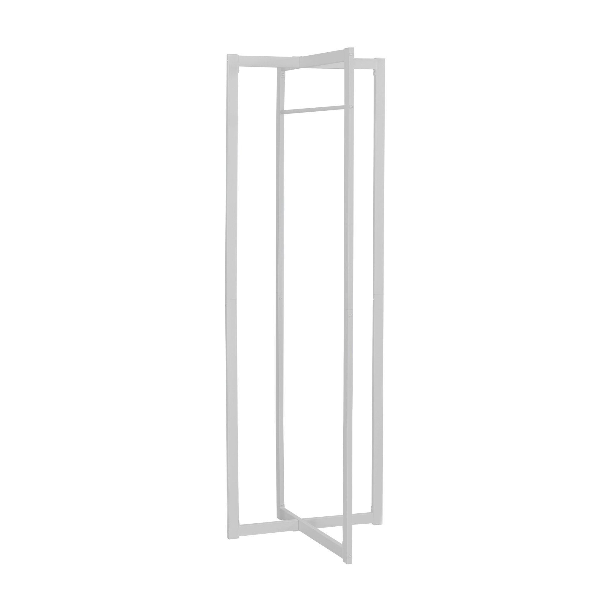 Modern White Metal Coat Rack Hall Tree, 72"H