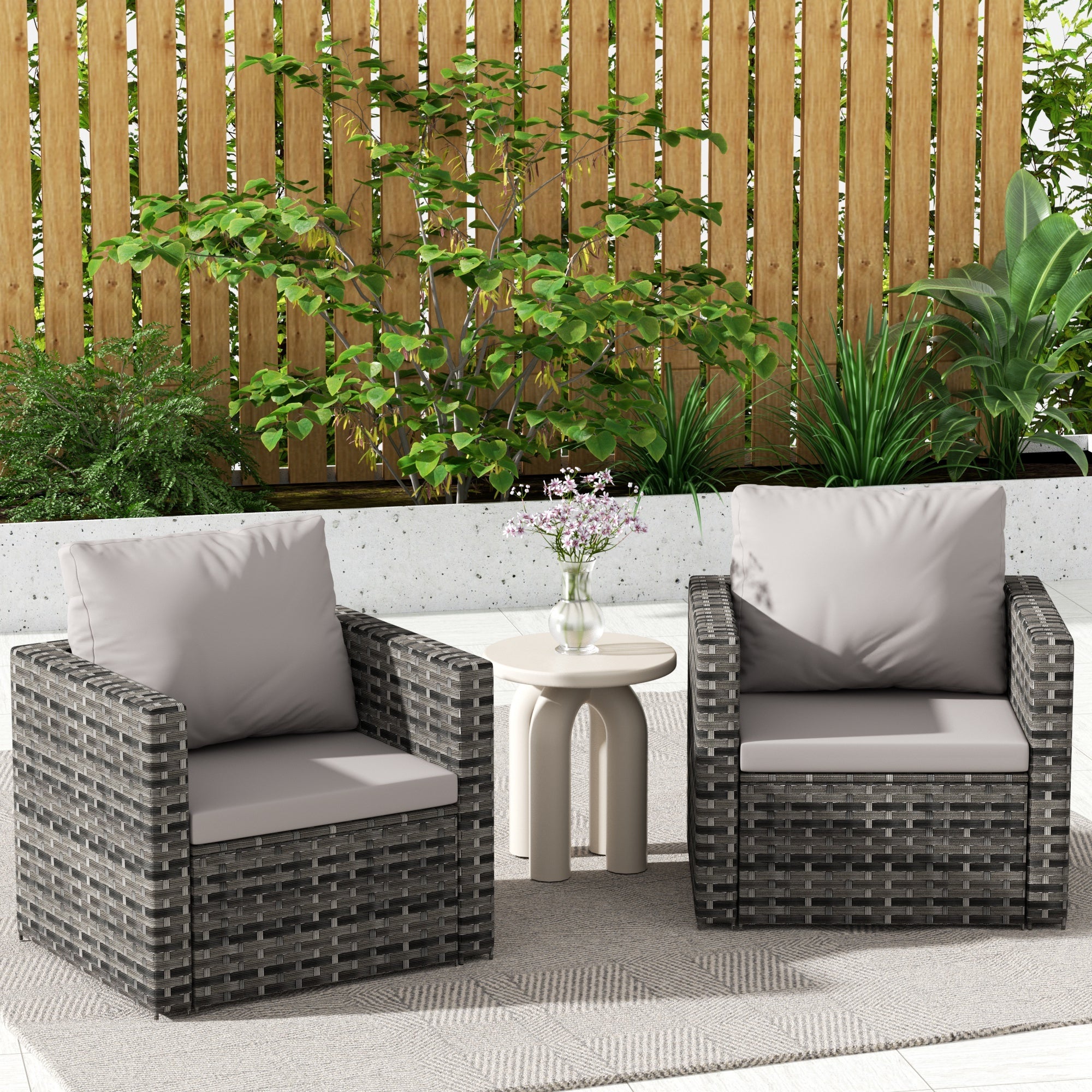 Outdoor Patio Furniture Sets: Rattan Wicker Seating Group