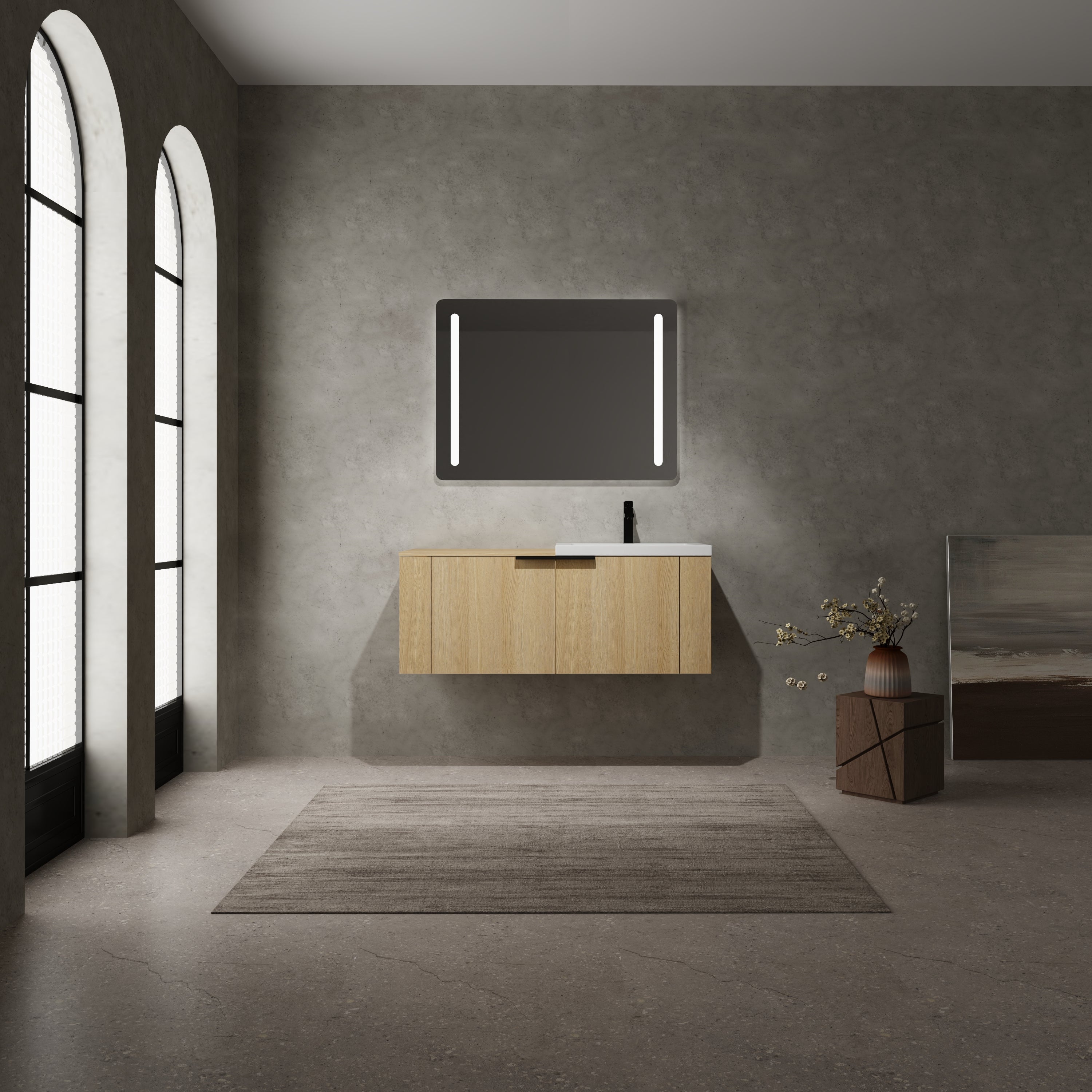 Modern Bathroom Vanity Sink Combo: Oak & Big Space