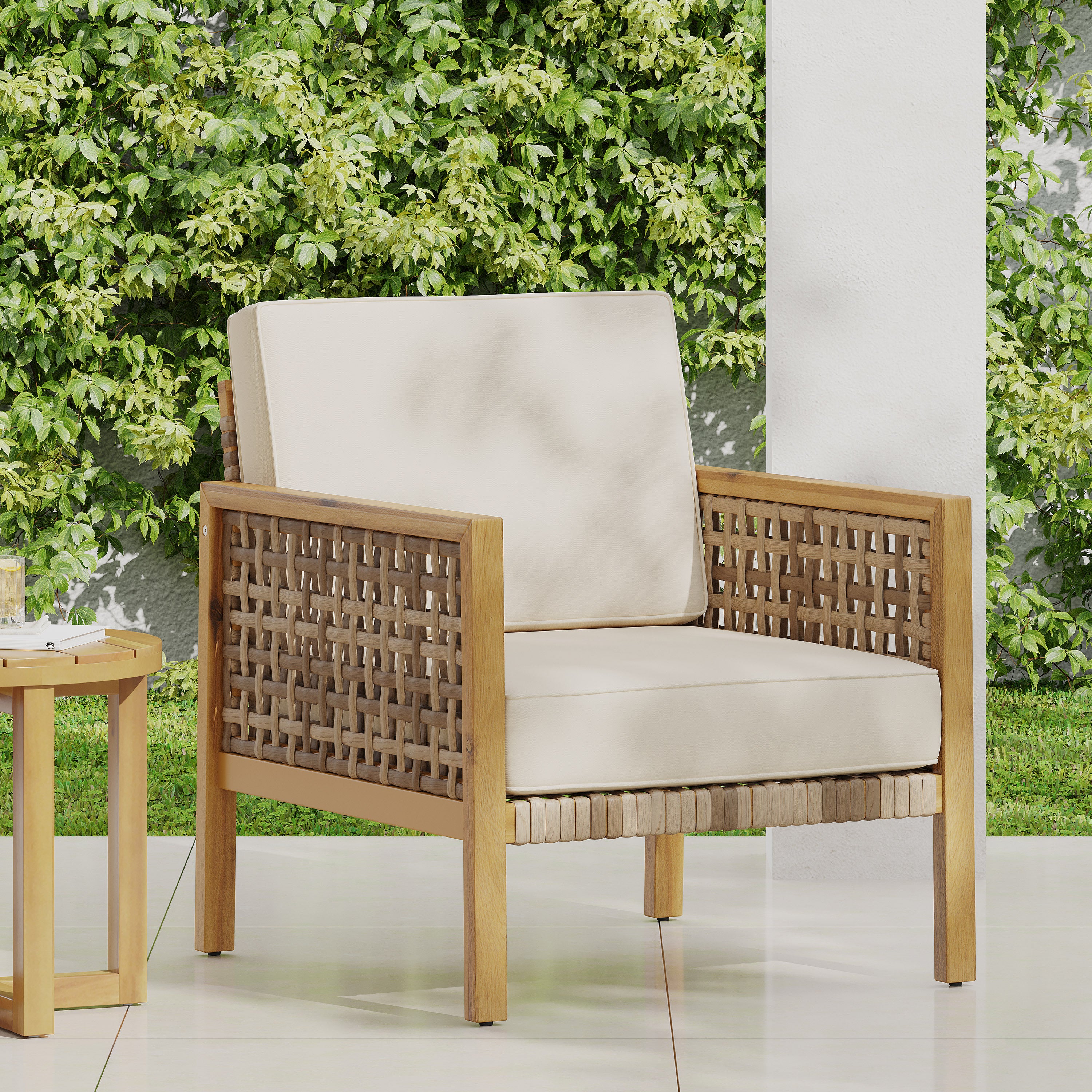 Joliet Acacia Wood Outdoor Club Chair