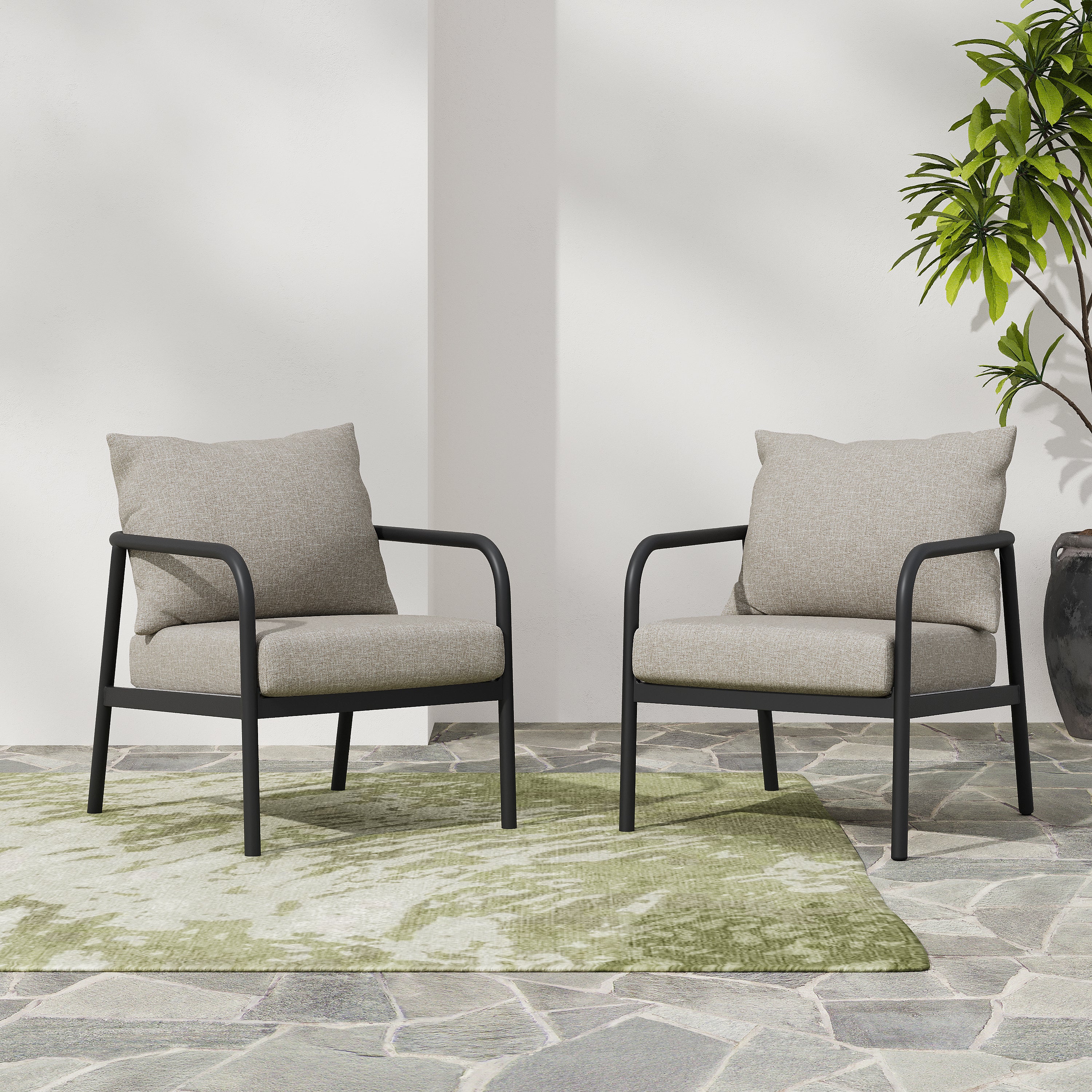 Leora Round Tube Sofa Chair | Modern Outdoor Patio Seating