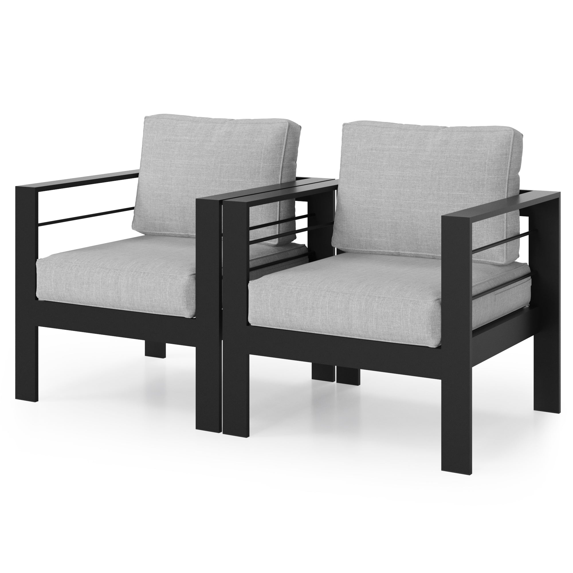 Aluminum Outdoor Sofa Couch - All-Weather Patio Set w/ Thick Cushions