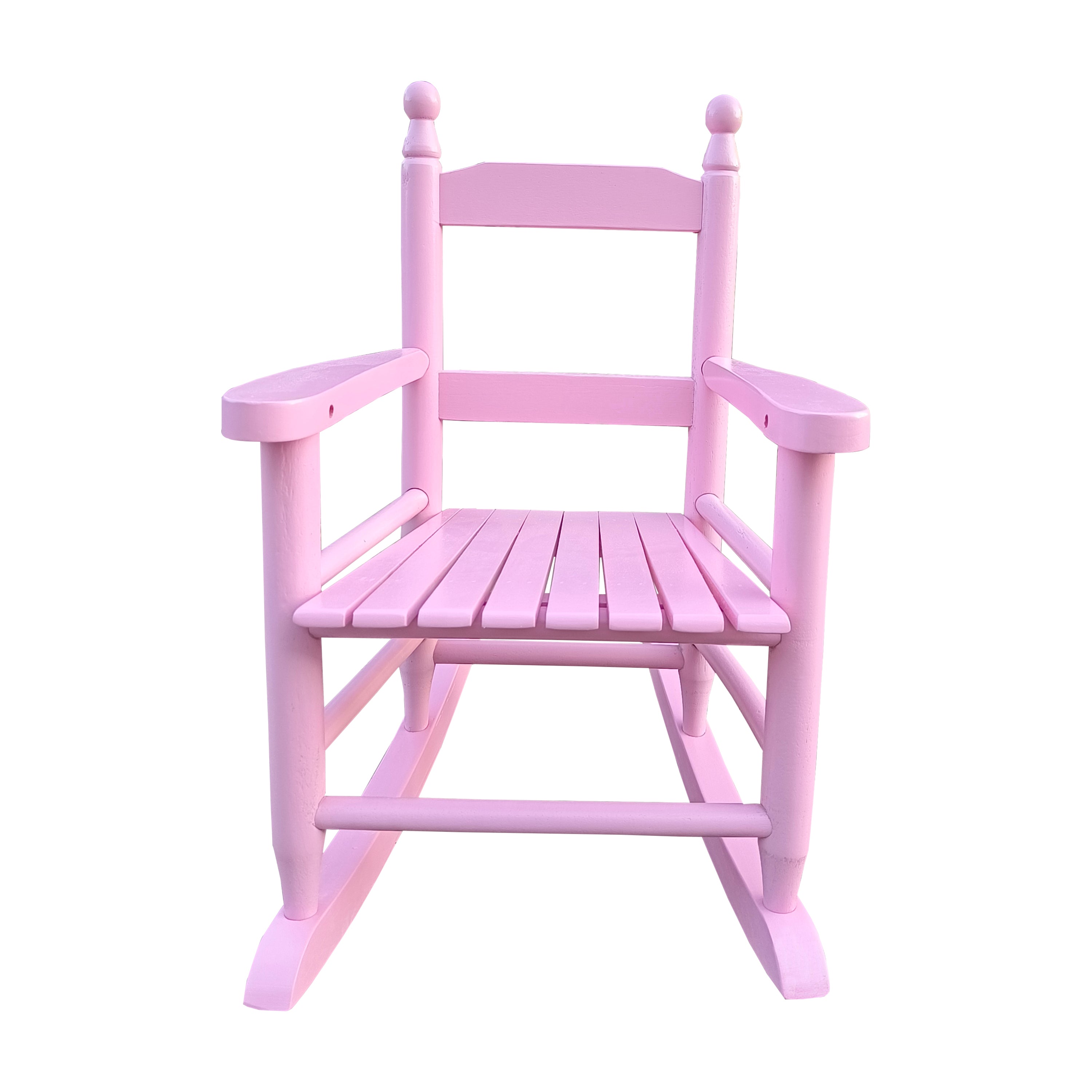 Children's Light Pink Solid Wood Rocking Chair - Indoor Outdoor Durable