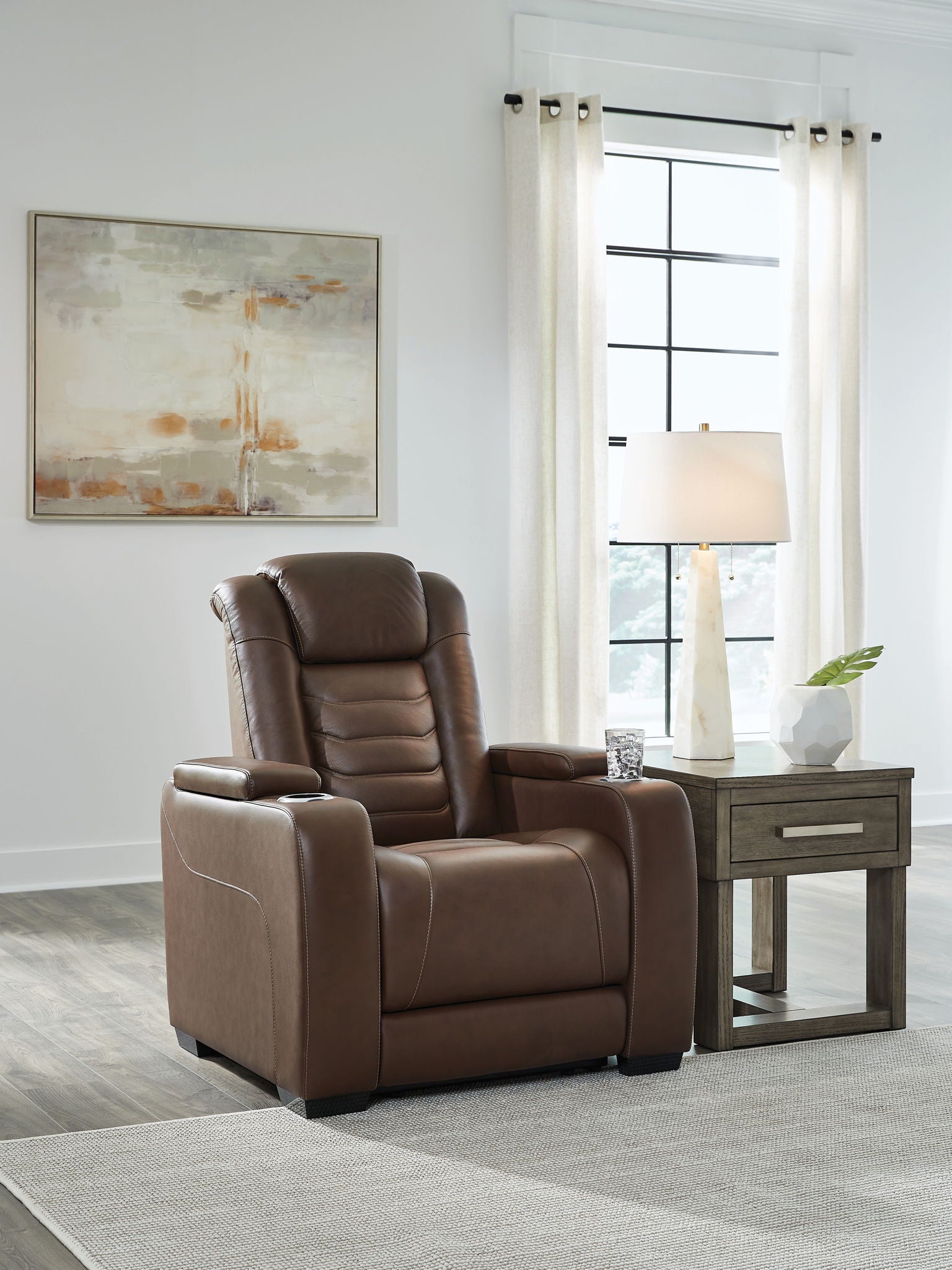 High Impact - Power Recliner / Adj Headrest - Tobacco