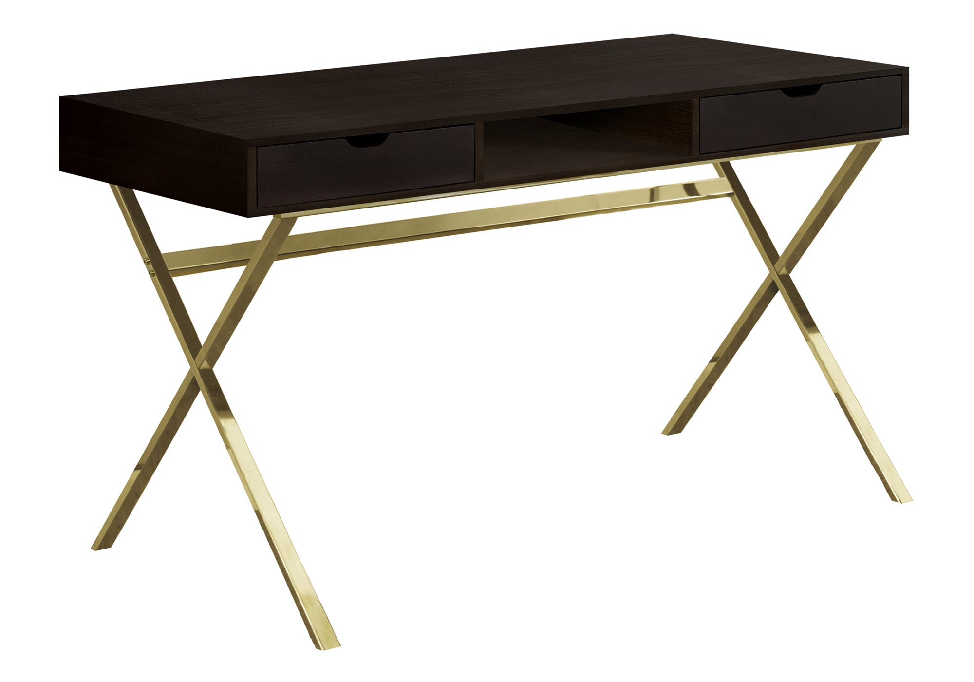 Modern Brown Computer Desk | Home Office Desk w/ Drawers
