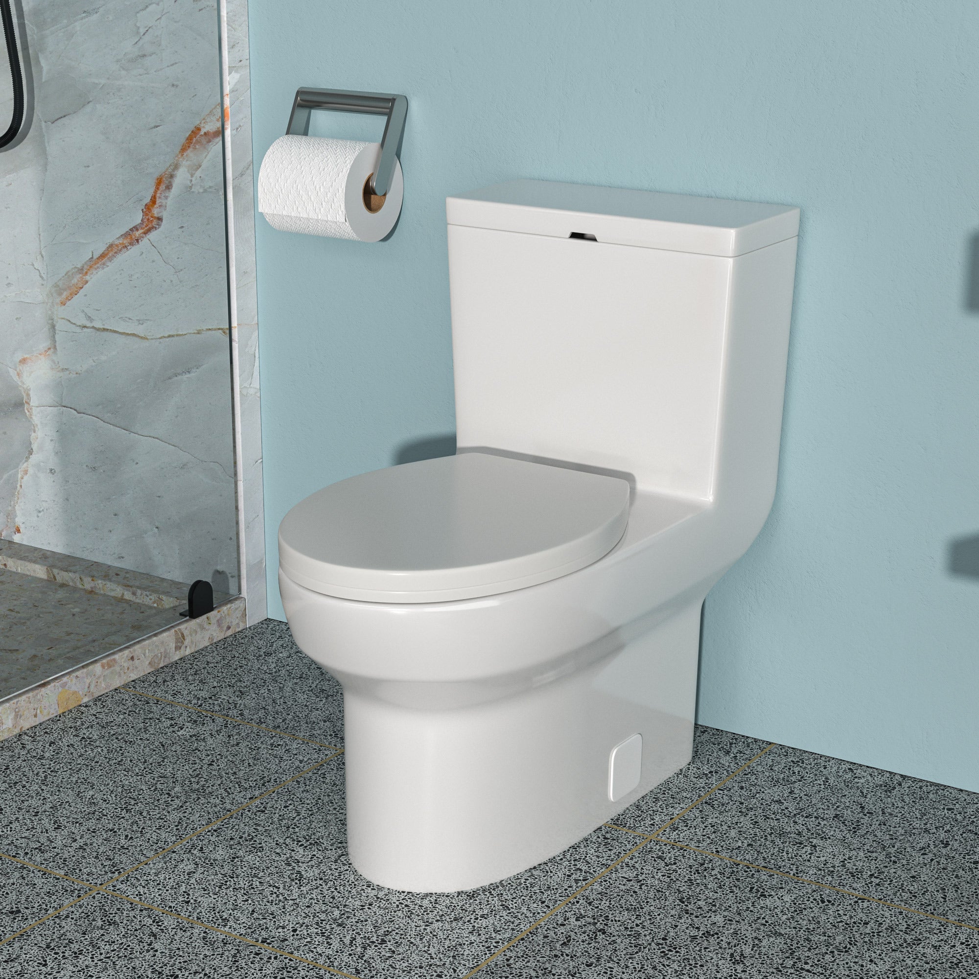 Ceramic One-Piece Toilet: Single Flush, Soft Close