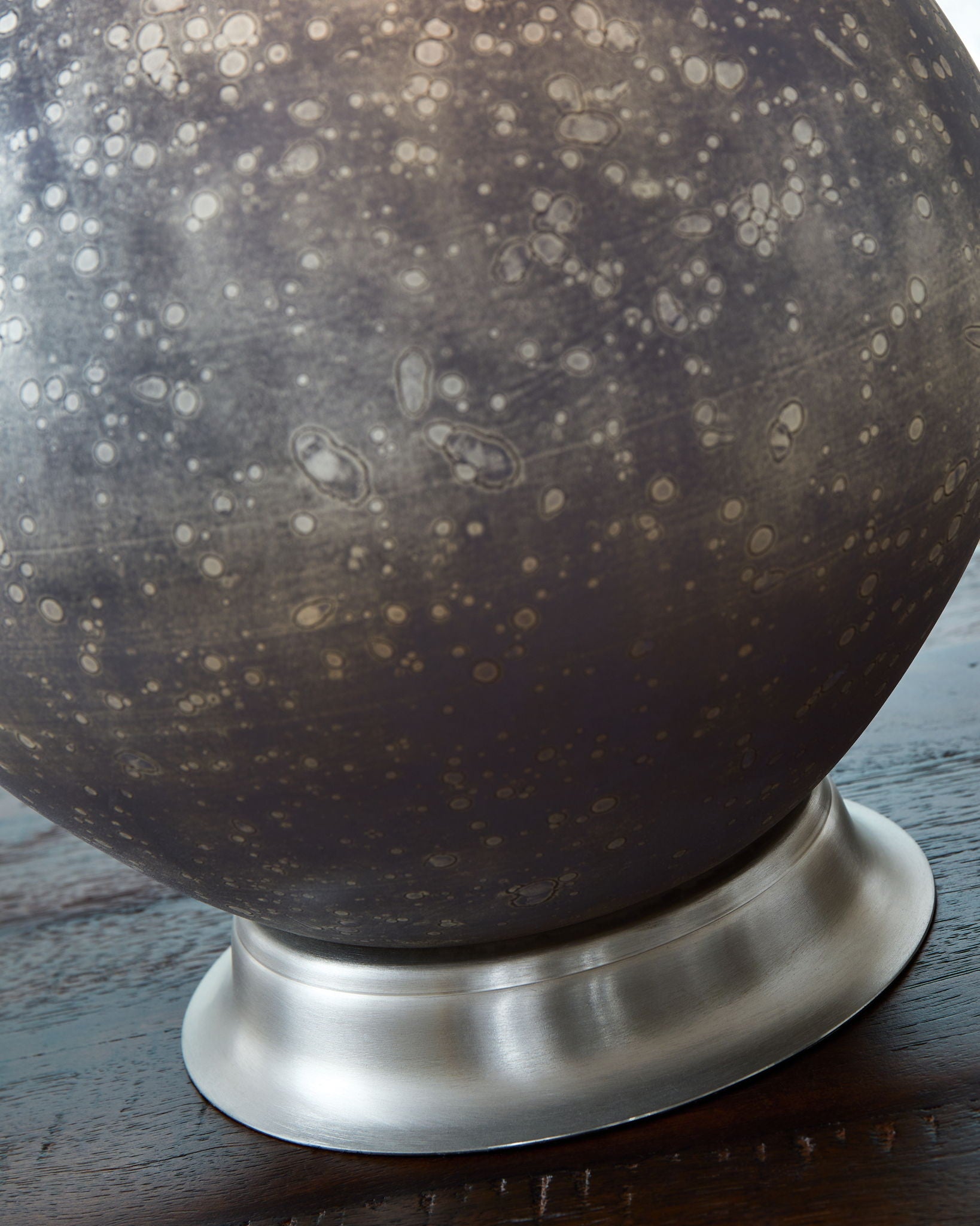 Bluacy - Glass Table Lamp - Antique Gray