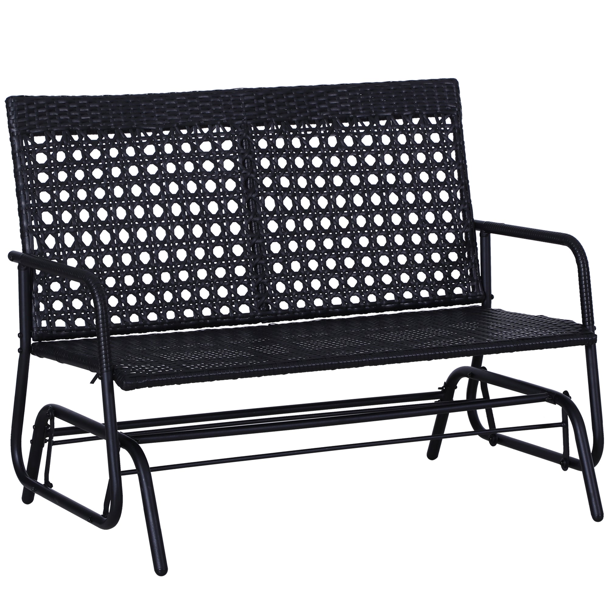 Outsunny 2-Person Outdoor Wicker Glider Rocking Loveseat Patio Chair