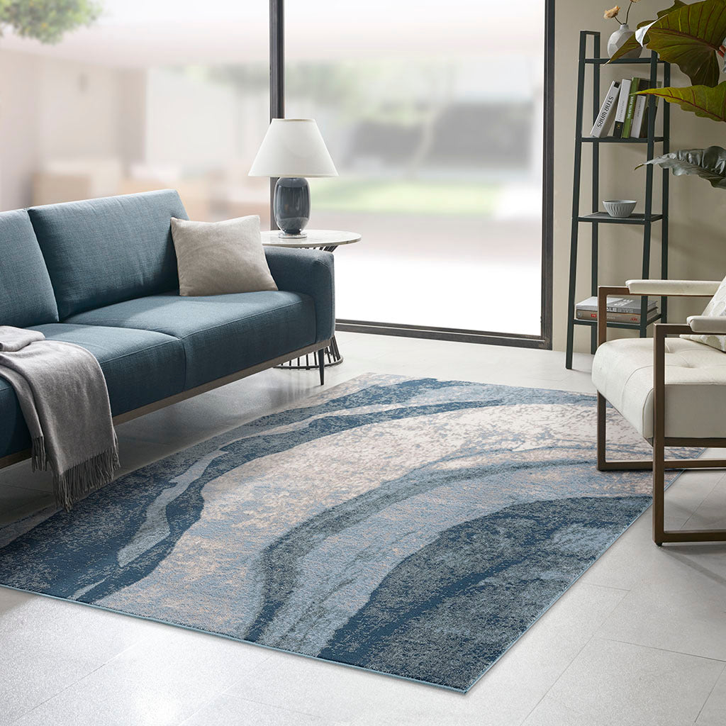 Abstract Wave Area Rug: Modern Home Decor