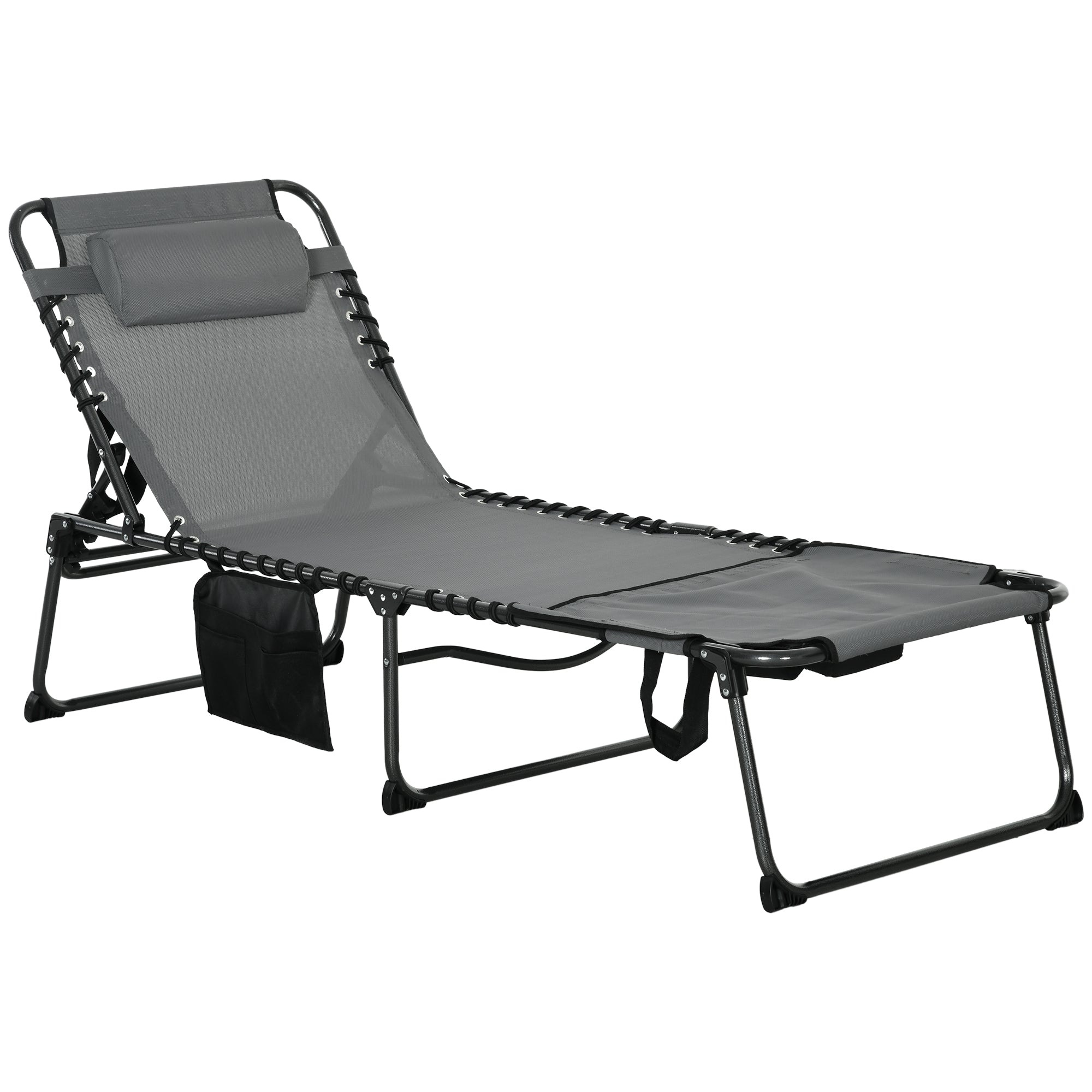Outsunny Folding Chaise Lounge: 5-Position Recline