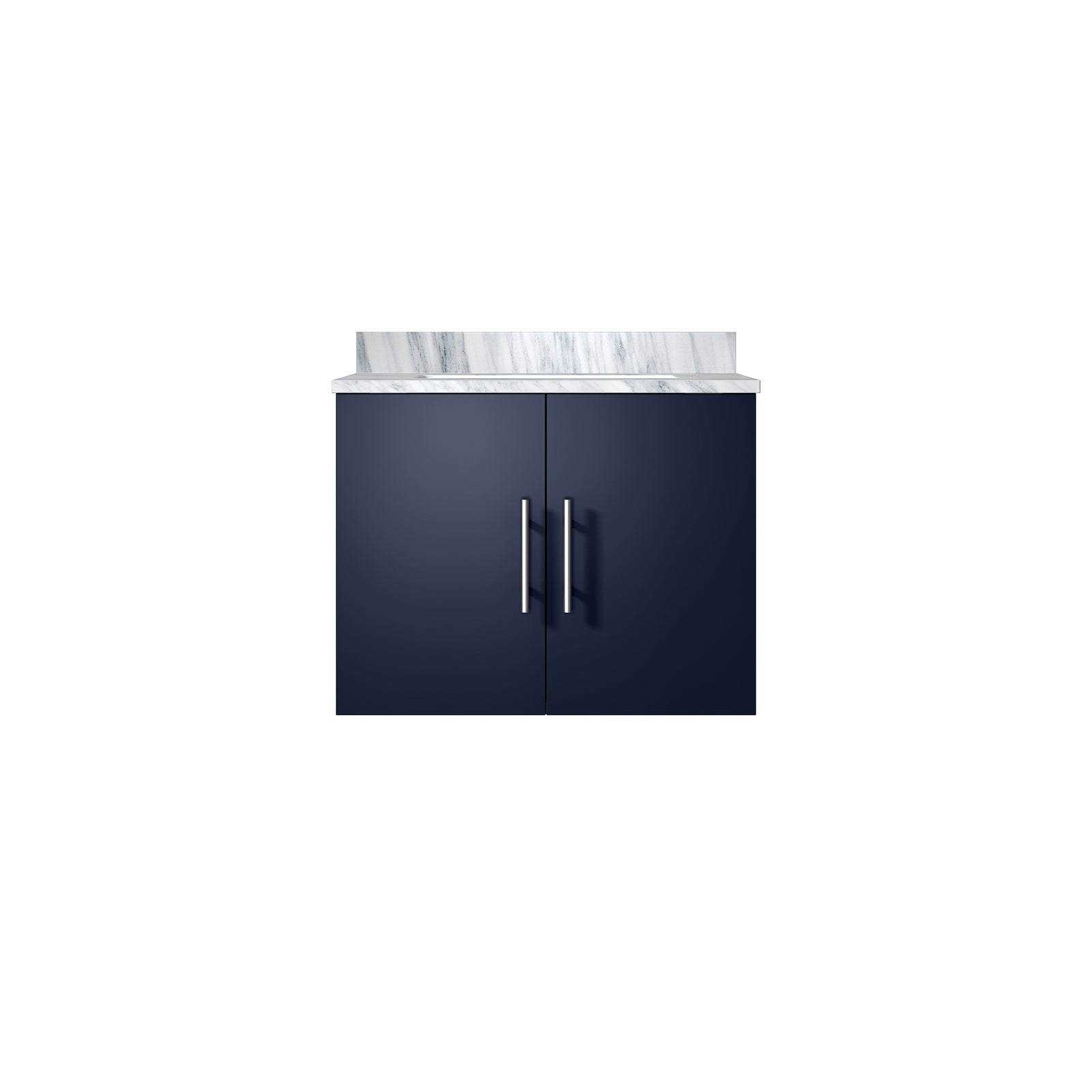 Navy Blue Vanity: 24x22", Carrara Marble Top