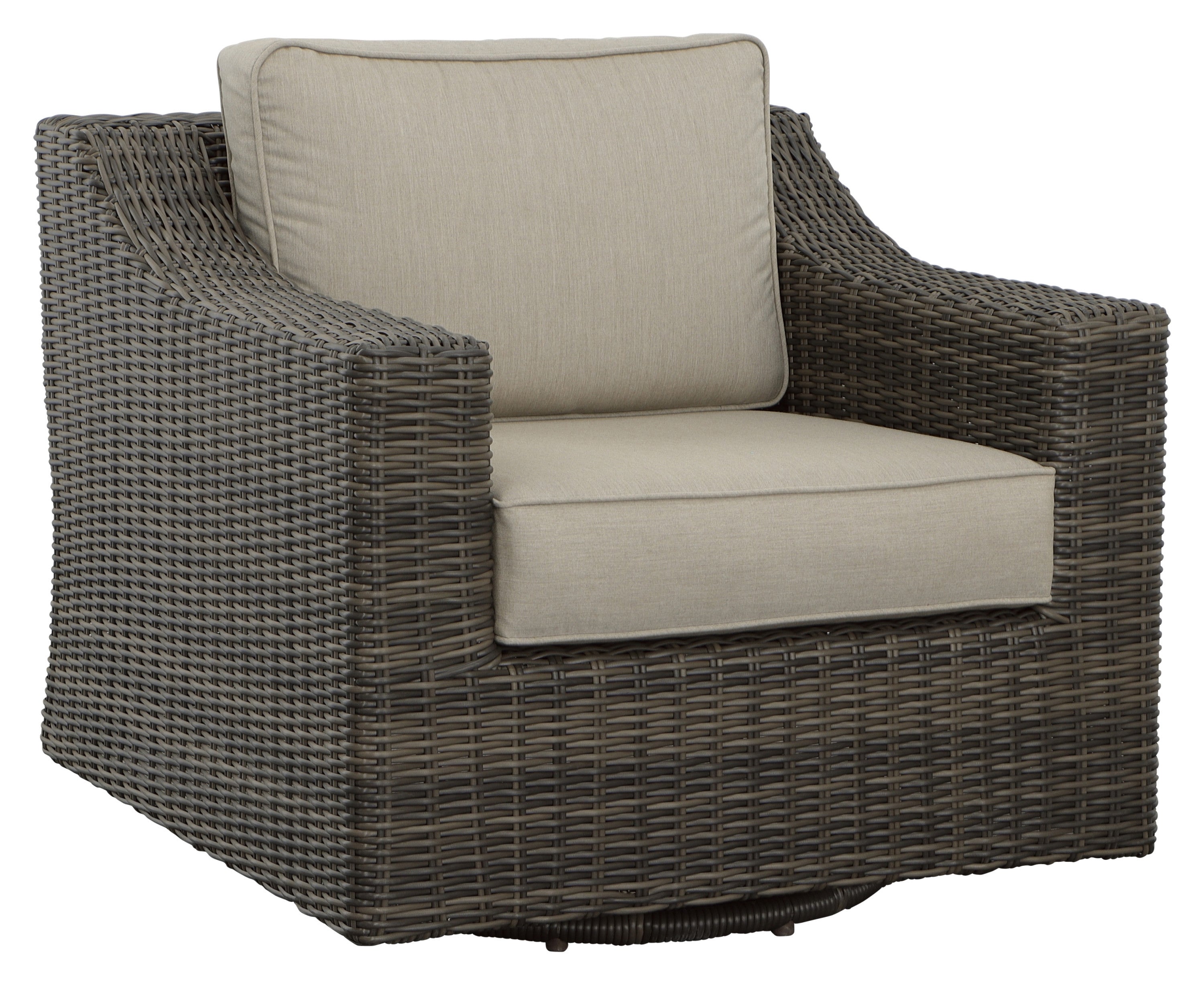Outdoor Swivel Chair: Classic Resin Wicker, 360° Swivel, Cushioned