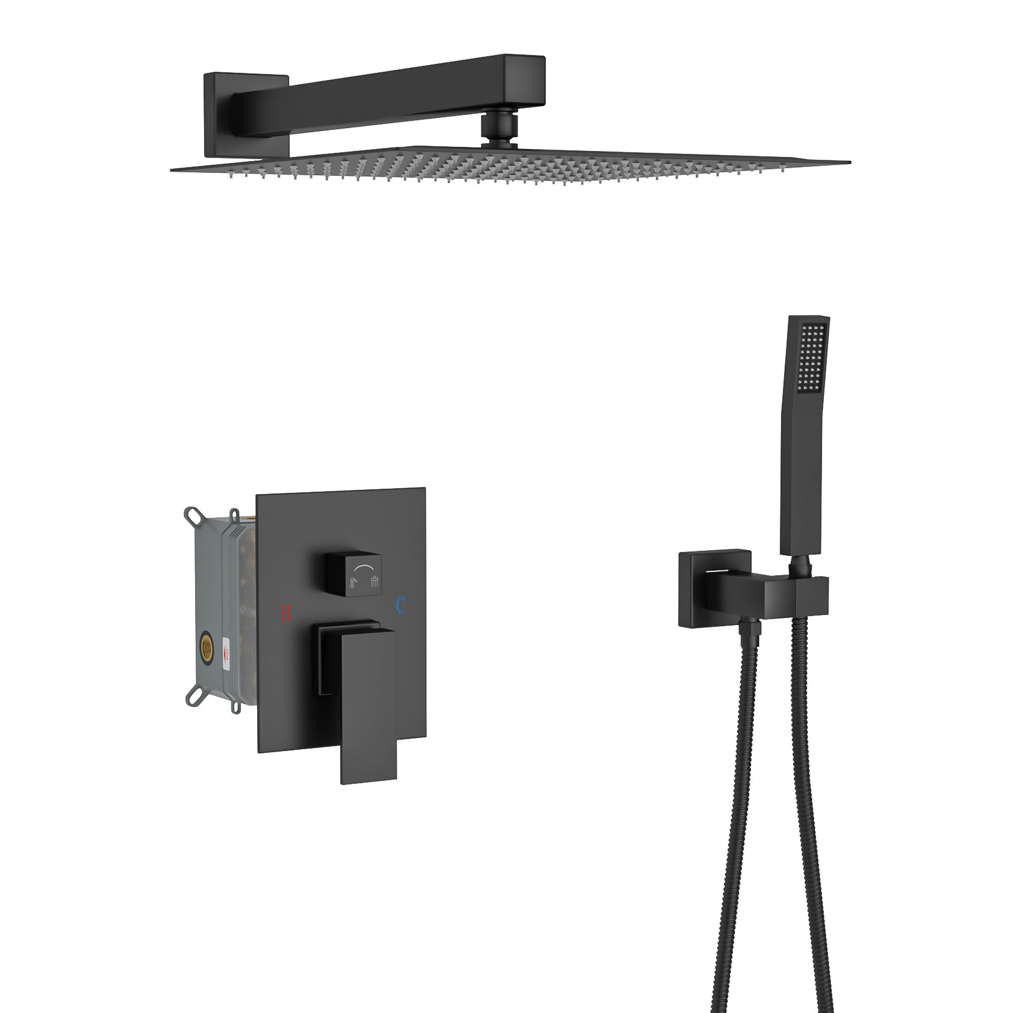 Matte Black Dual Shower Head System (10")